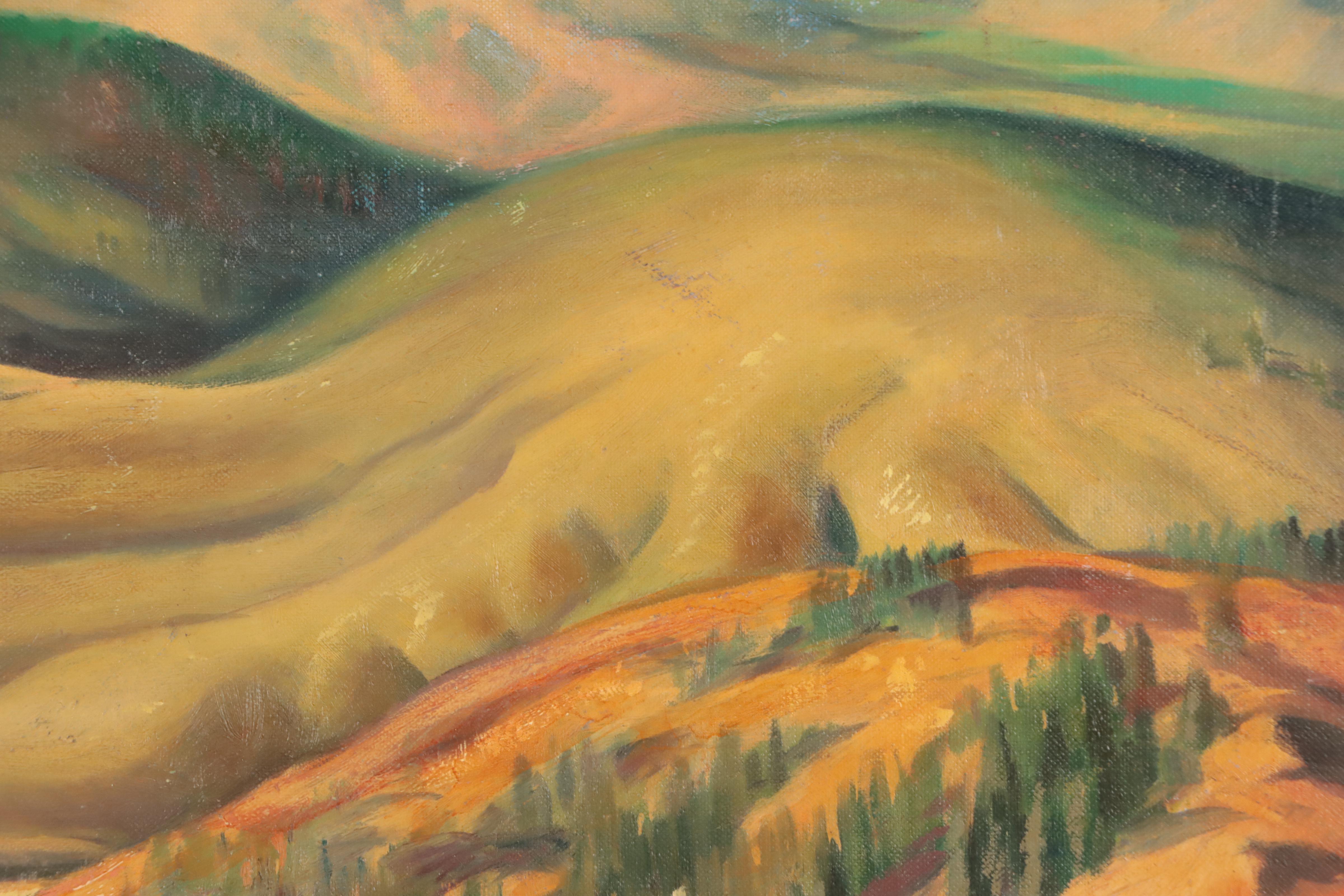 Dan Burne Jones Landscape Oil Painting, 1950