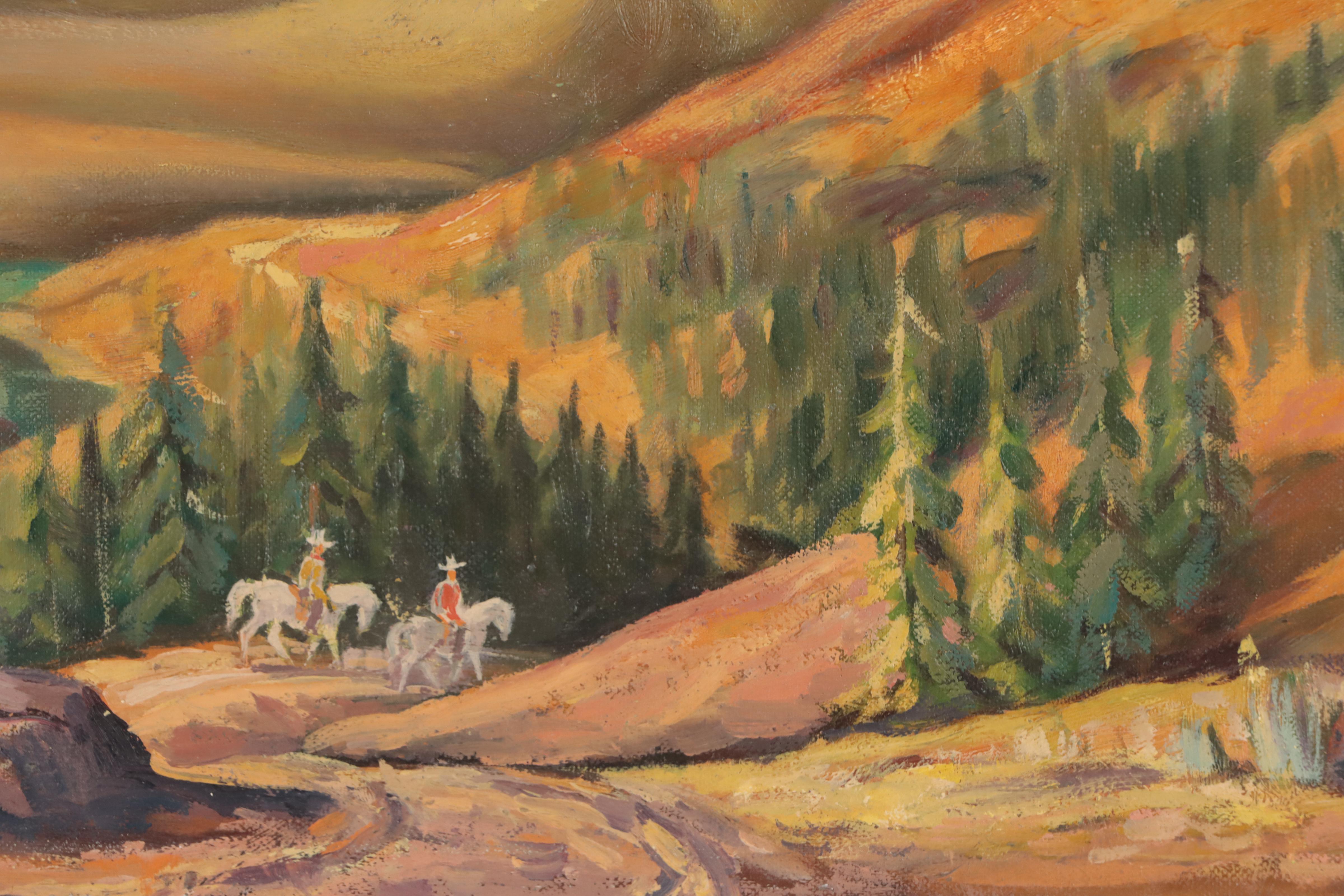 Dan Burne Jones Landscape Oil Painting, 1950