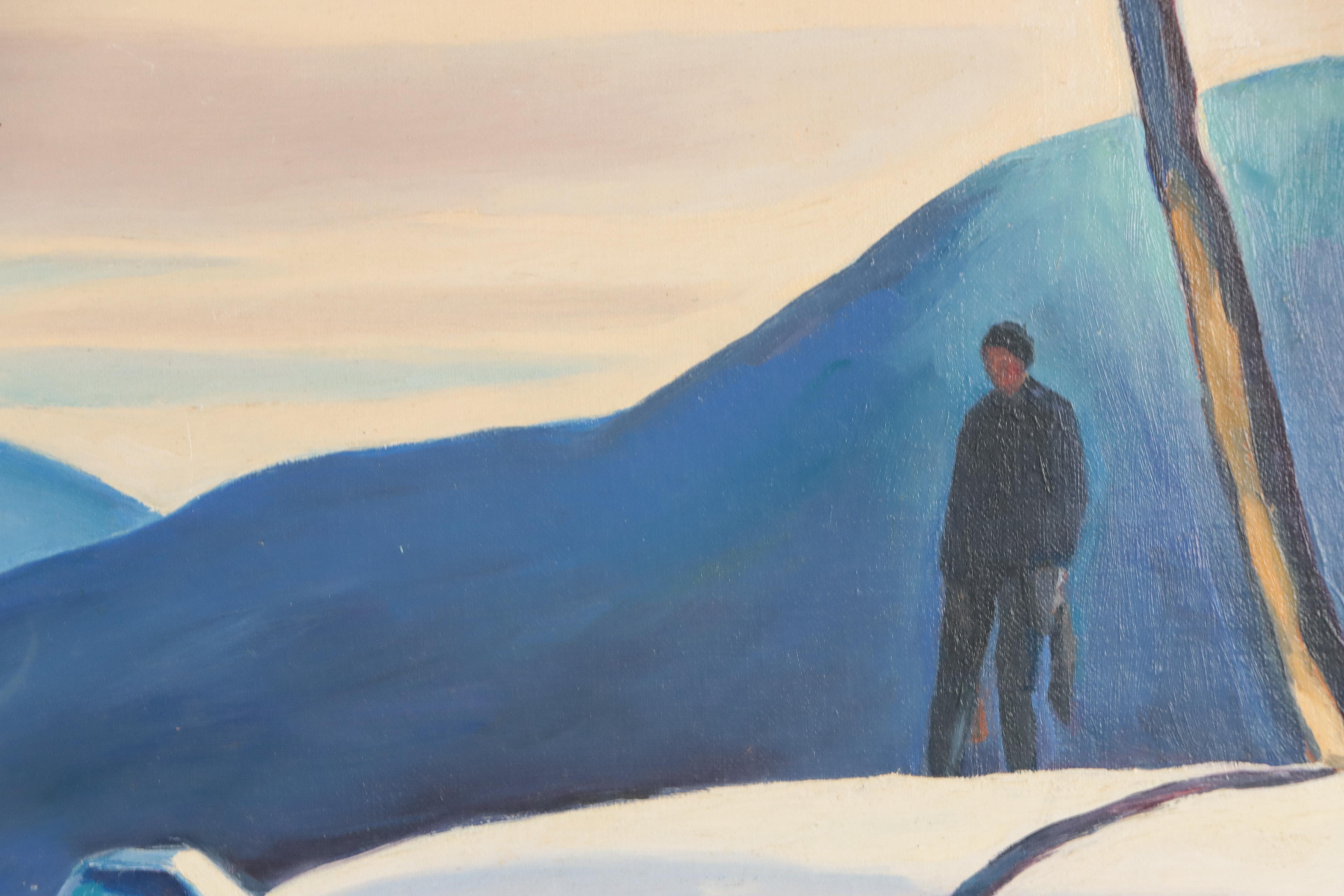 Dan Burne Jones Snowy Landscape Oil Painting