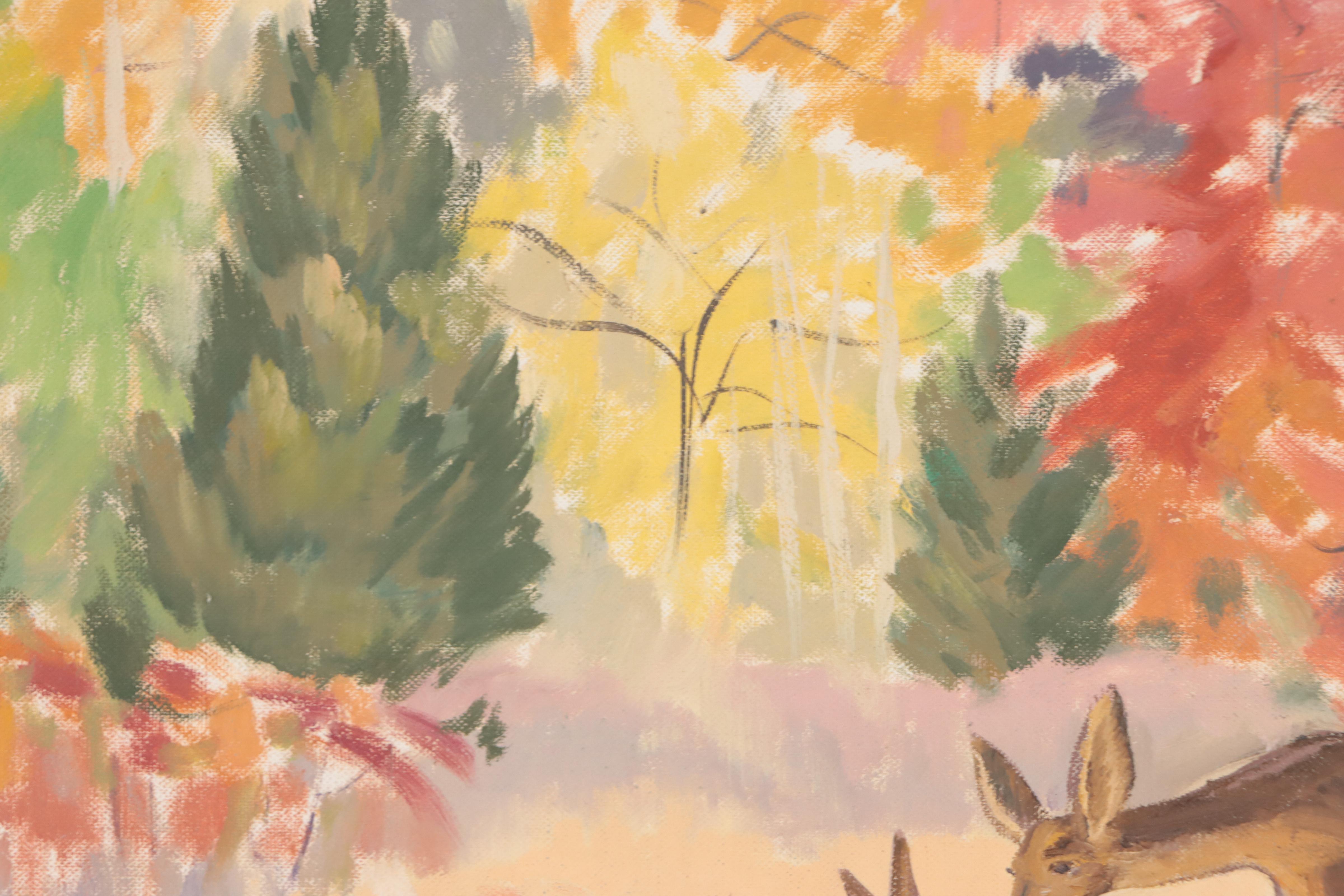 Dan Burne Jones Oil Painting of Deer in the Forest