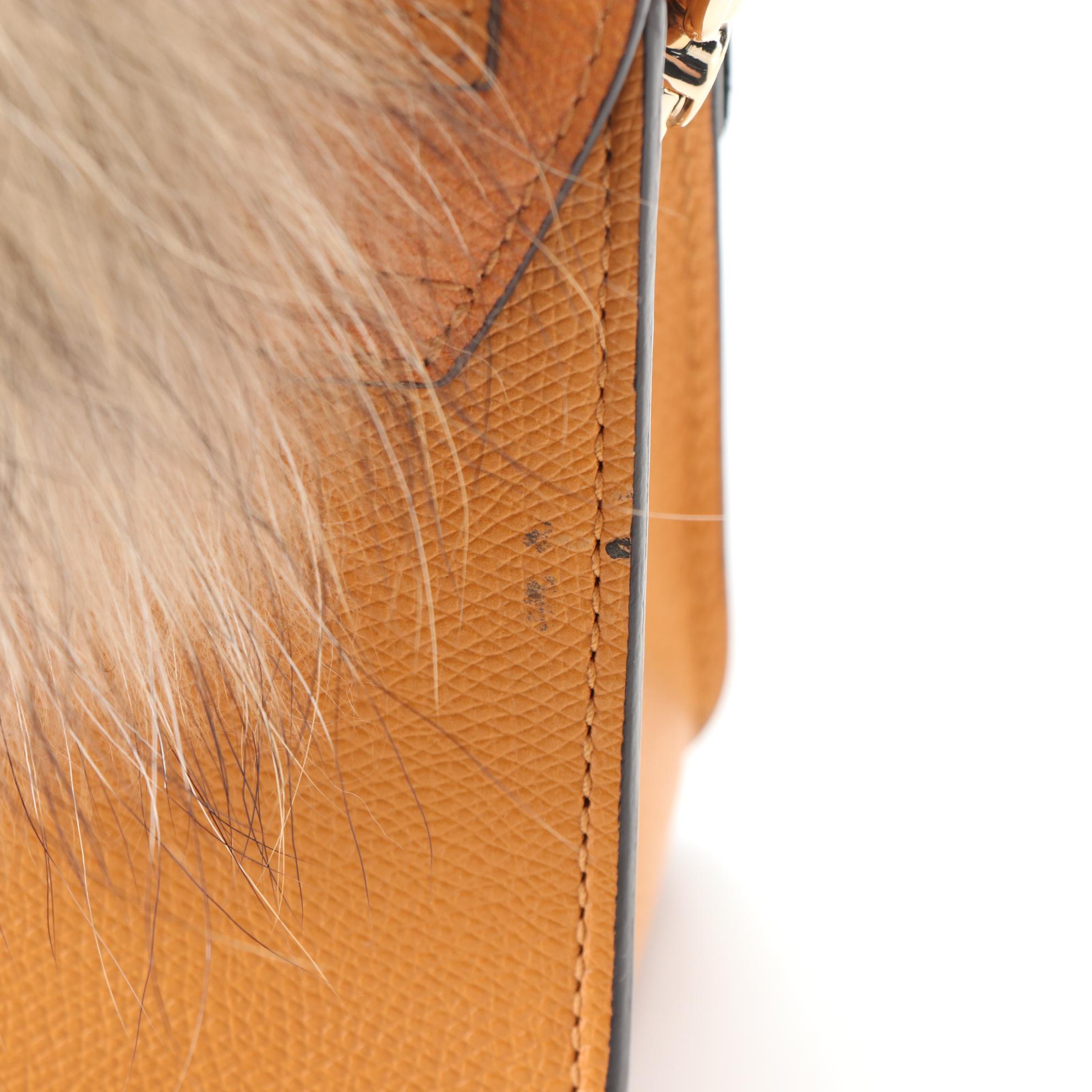 Furla Metropolis Jungle Collection Crossbody in Grained Leather and Fox Fur Trim