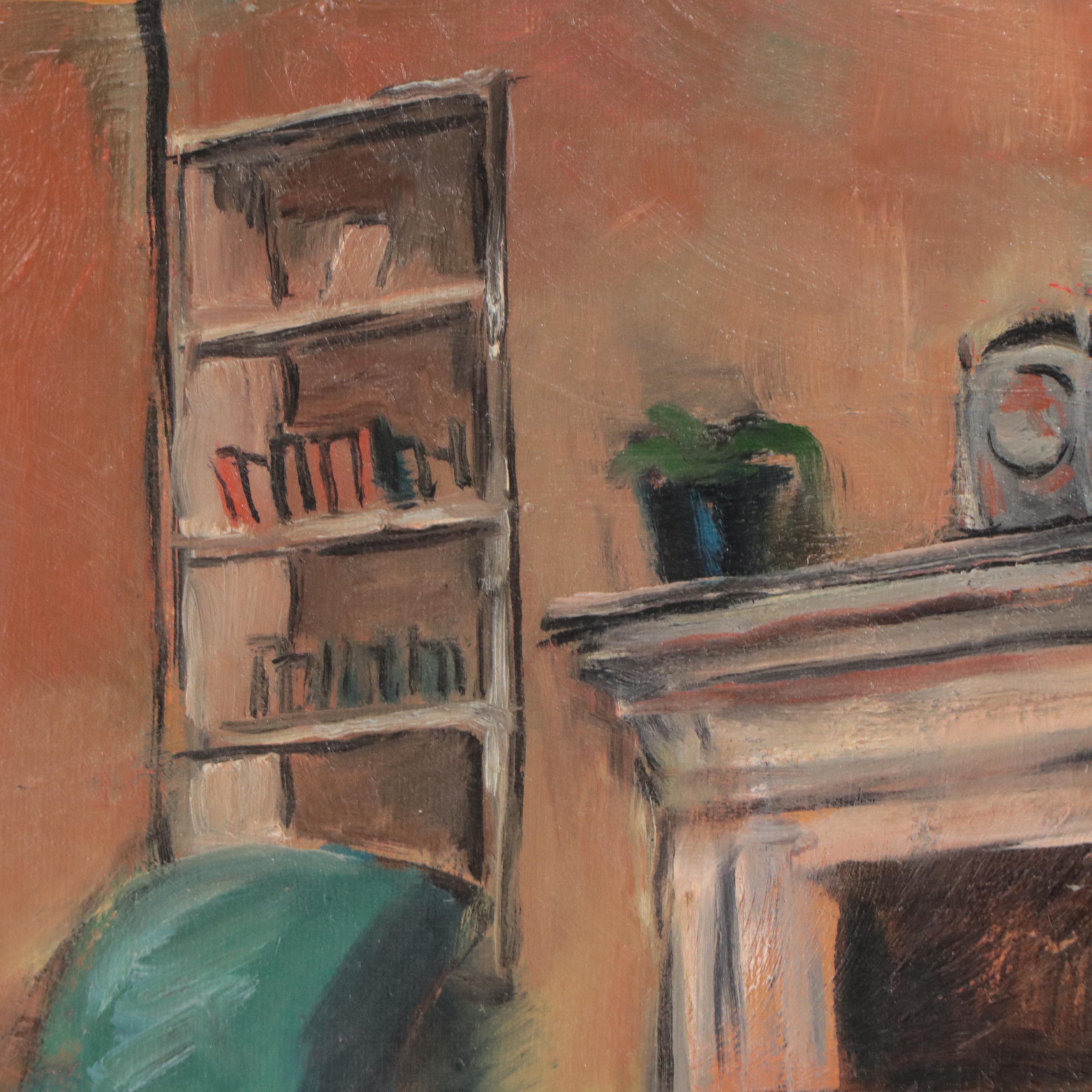 David Smith Oil Painting of Interior Scene, 1942