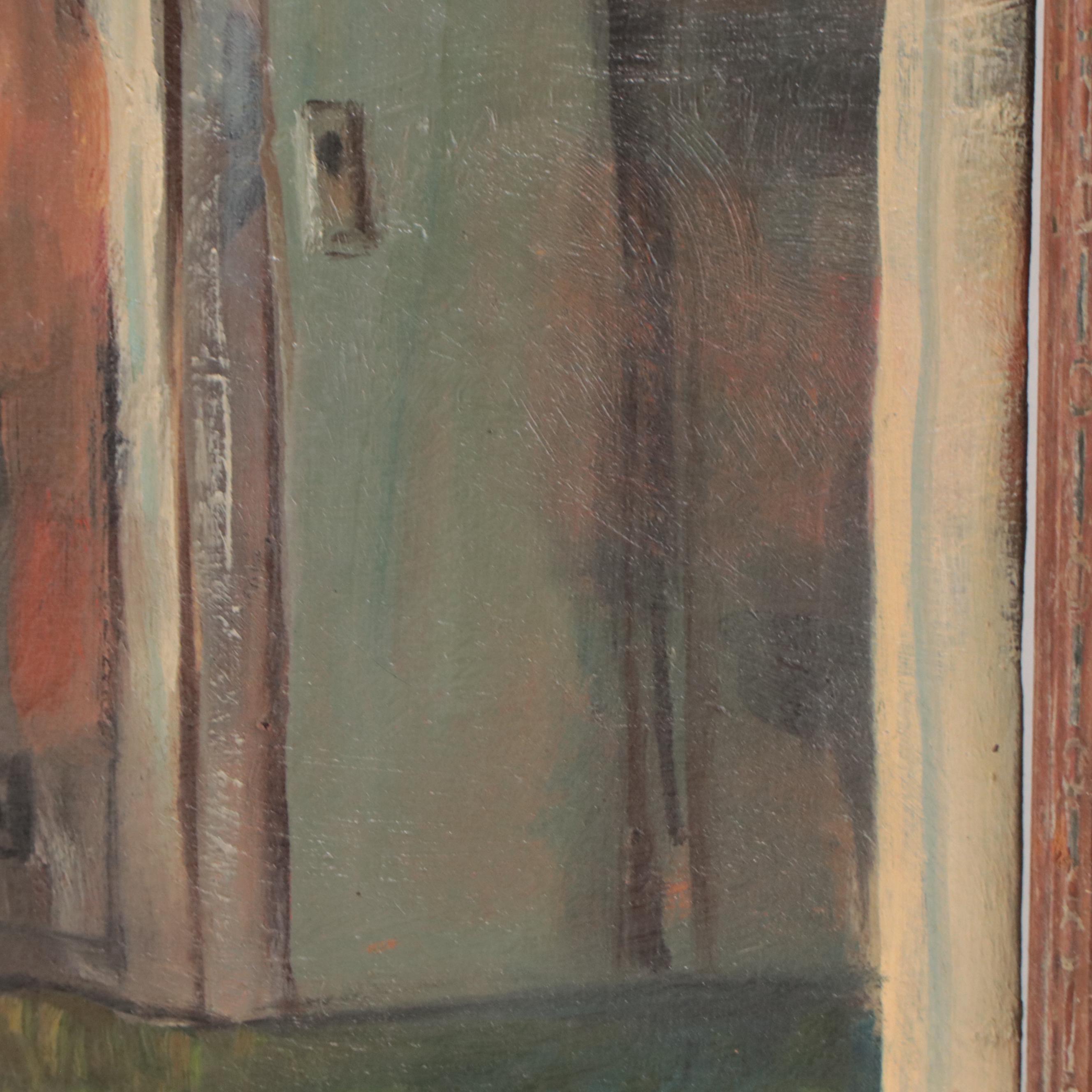 David Smith Oil Painting of Interior Scene, 1942