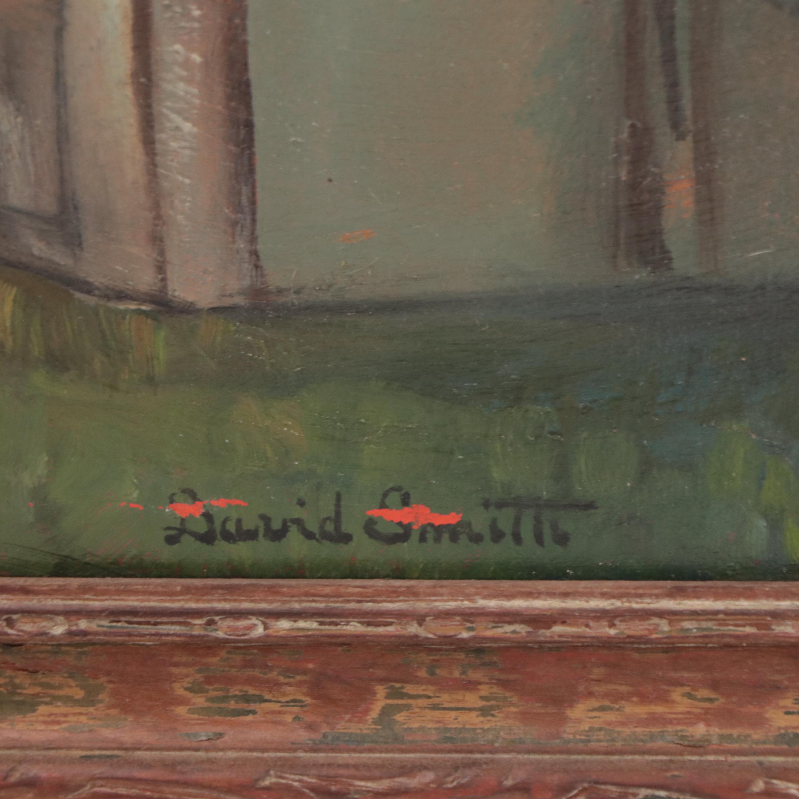 David Smith Oil Painting of Interior Scene, 1942