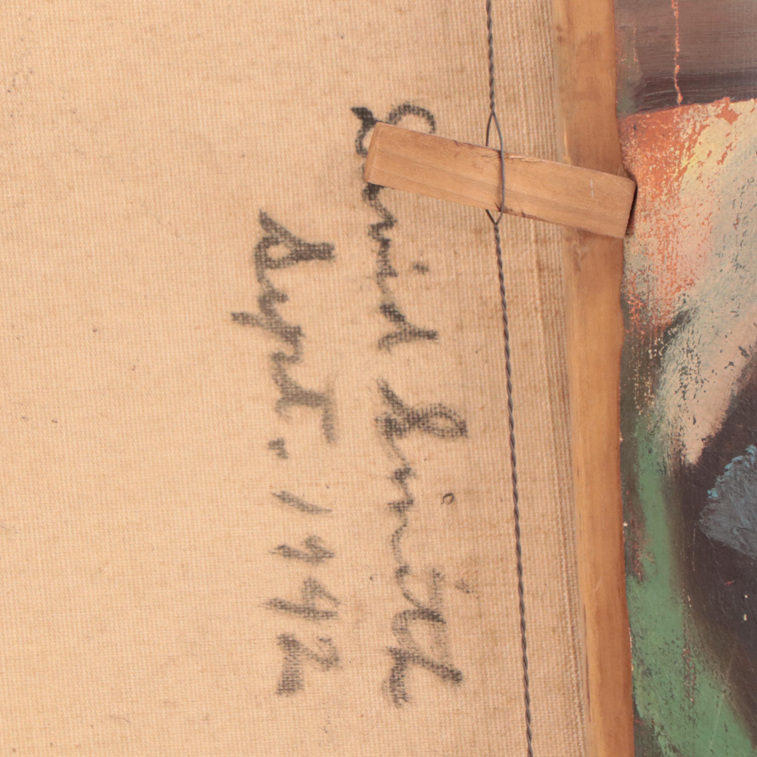 David Smith Oil Painting of Interior Scene, 1942