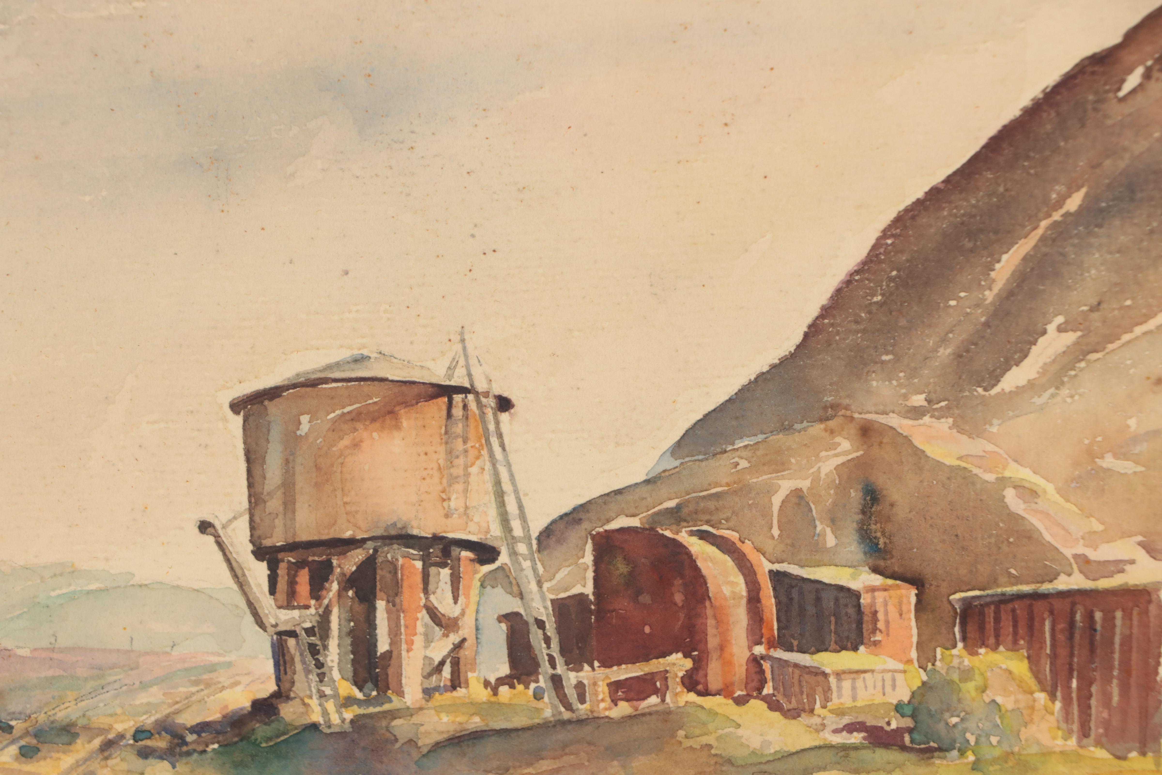 Dan Burne Jones Watercolor Painting "Deserted Mine," 1933