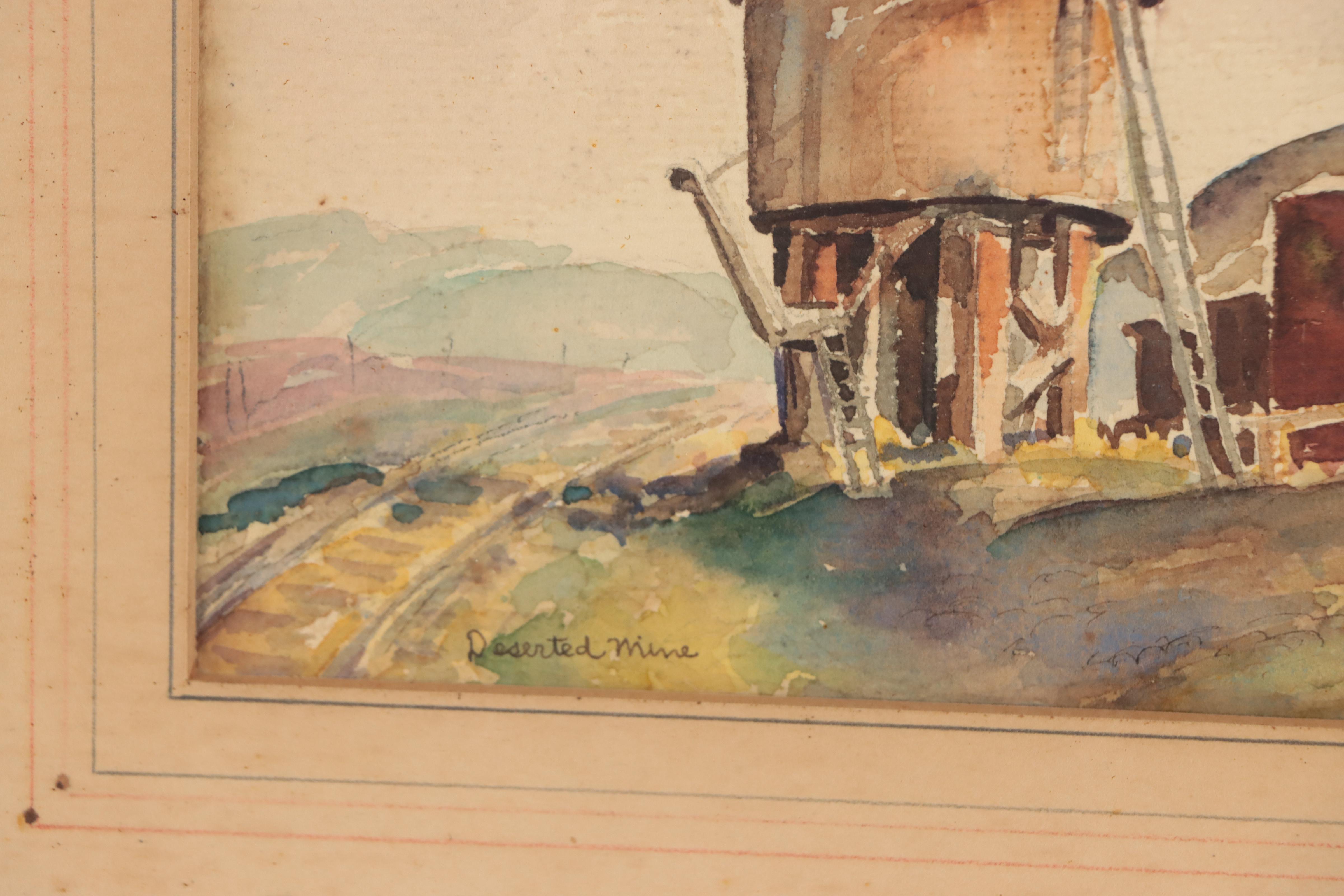 Dan Burne Jones Watercolor Painting "Deserted Mine," 1933