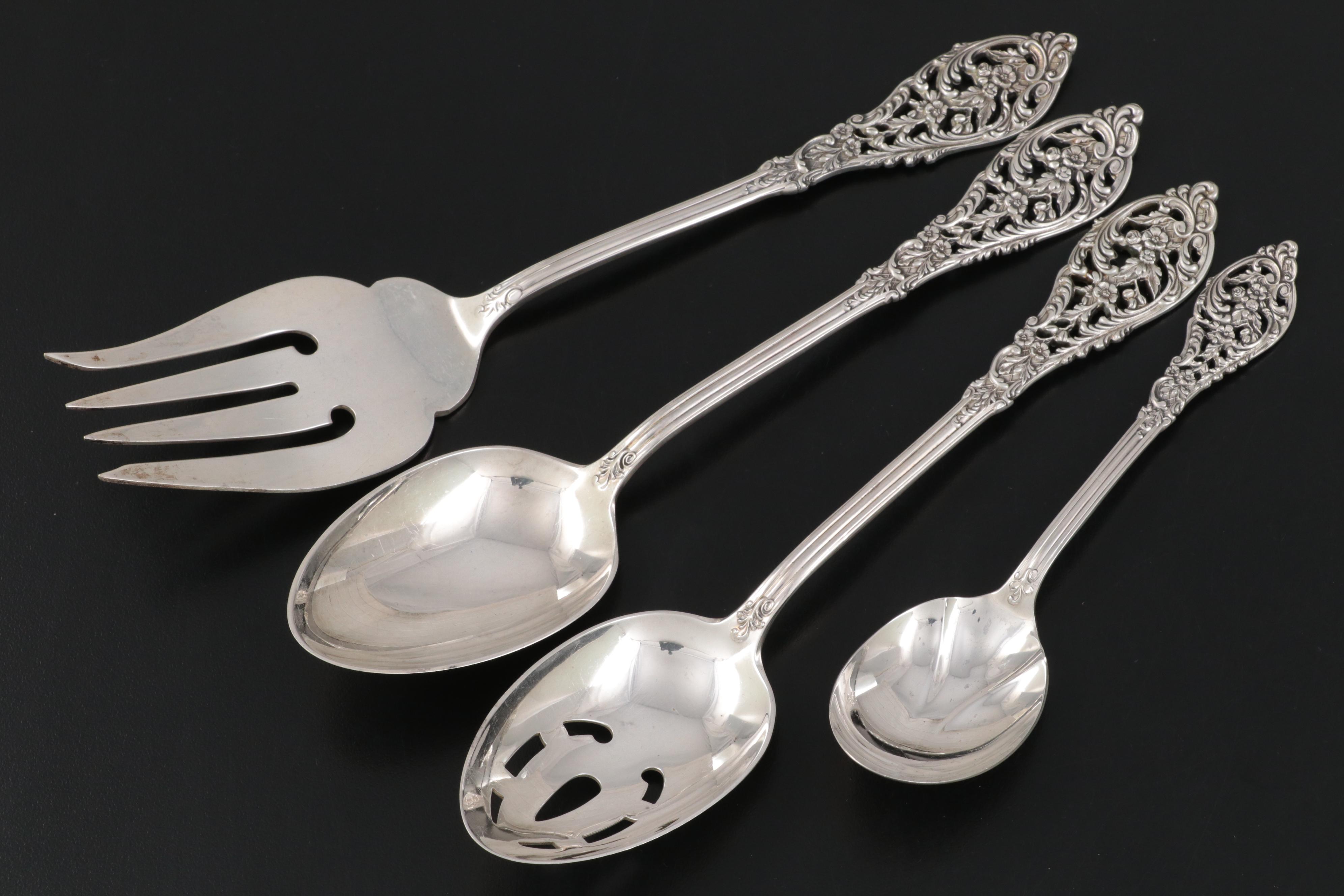 Reed & Barton "Florentine Lace" Sterling Silver Flatware in Chest