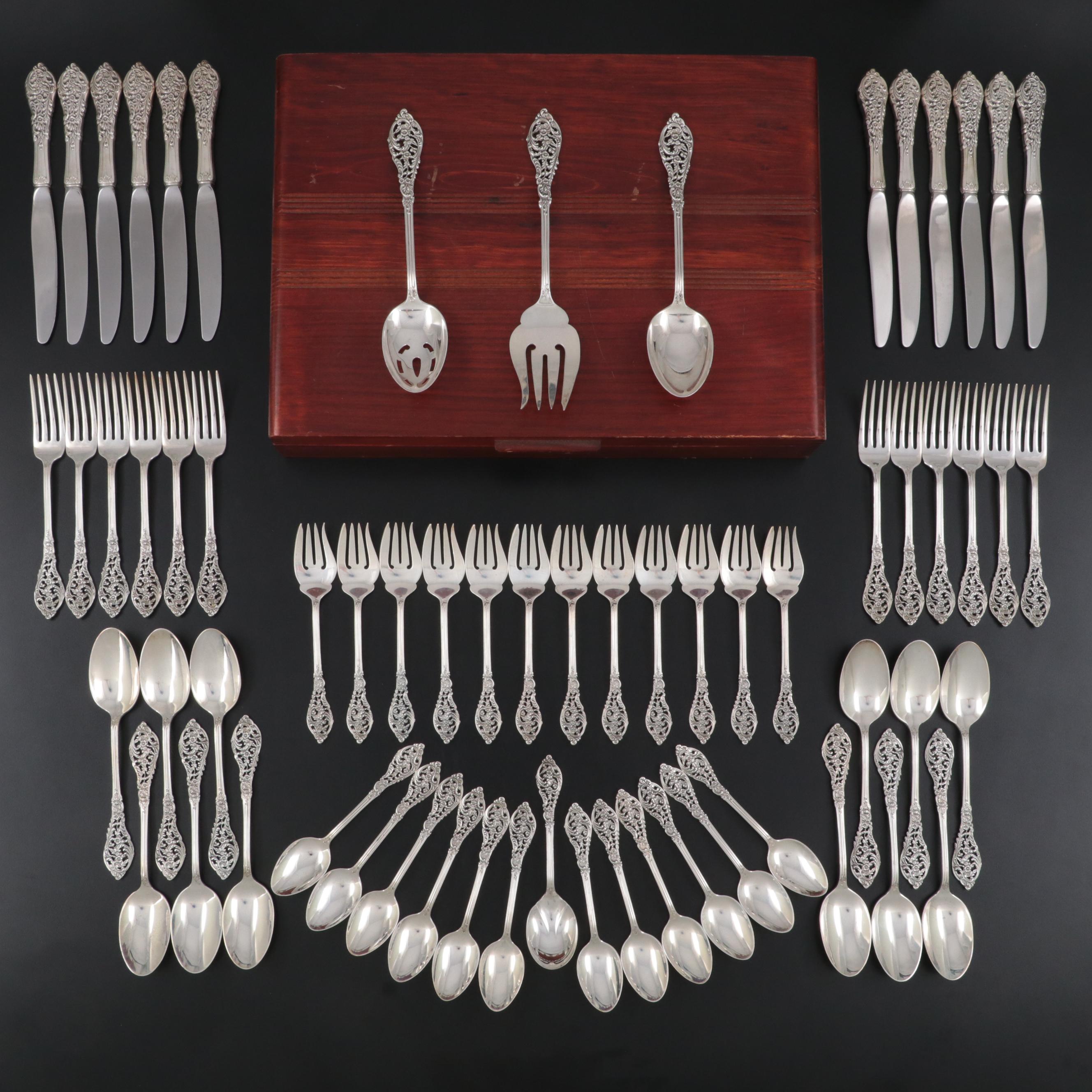 Reed & Barton "Florentine Lace" Sterling Silver Flatware in Chest