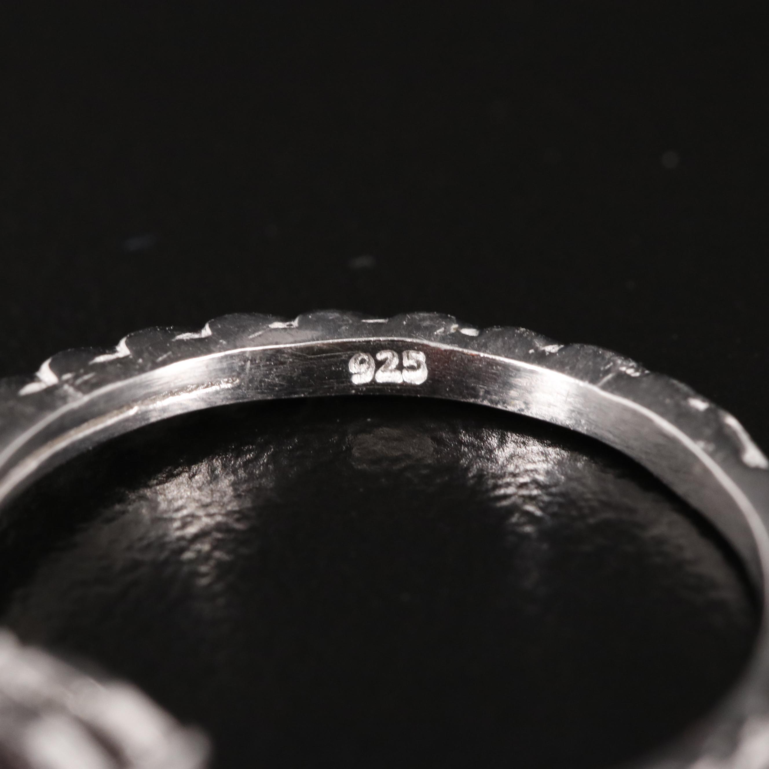 Sterling Garnet Tapered Ring