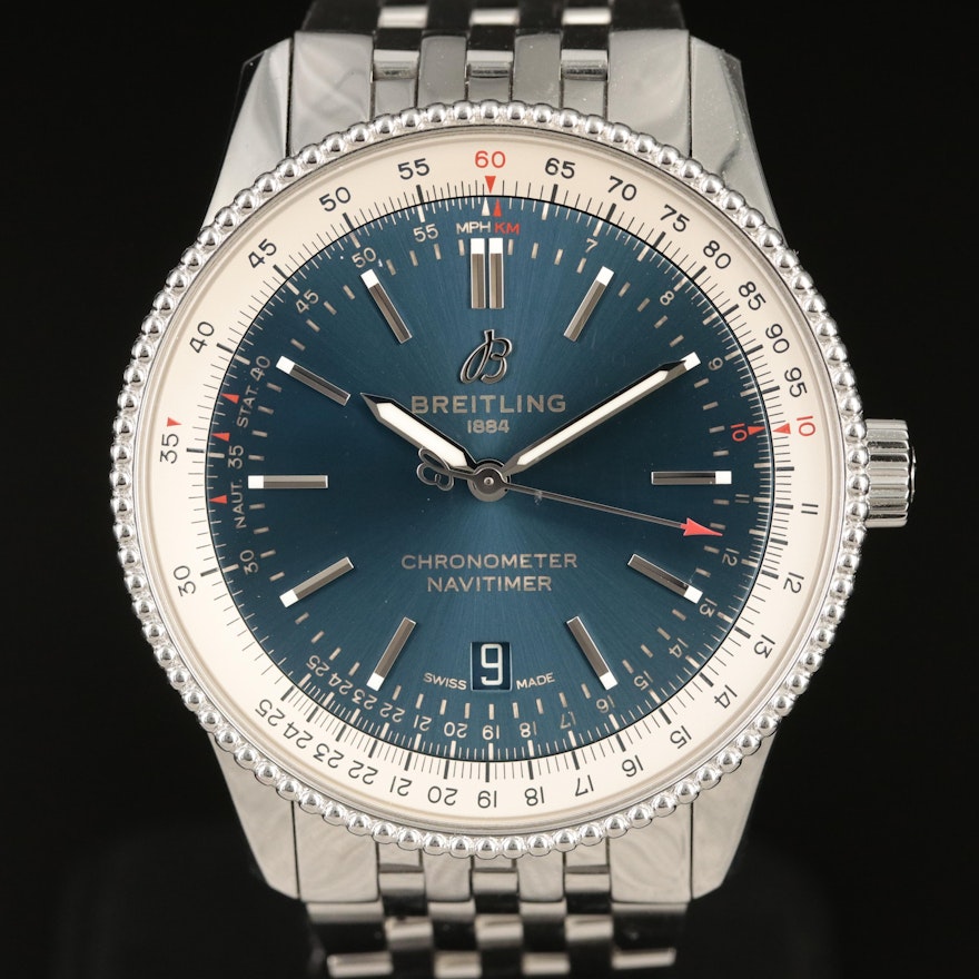 Breitling Navitimer 41 Blue Dial Wristwatch