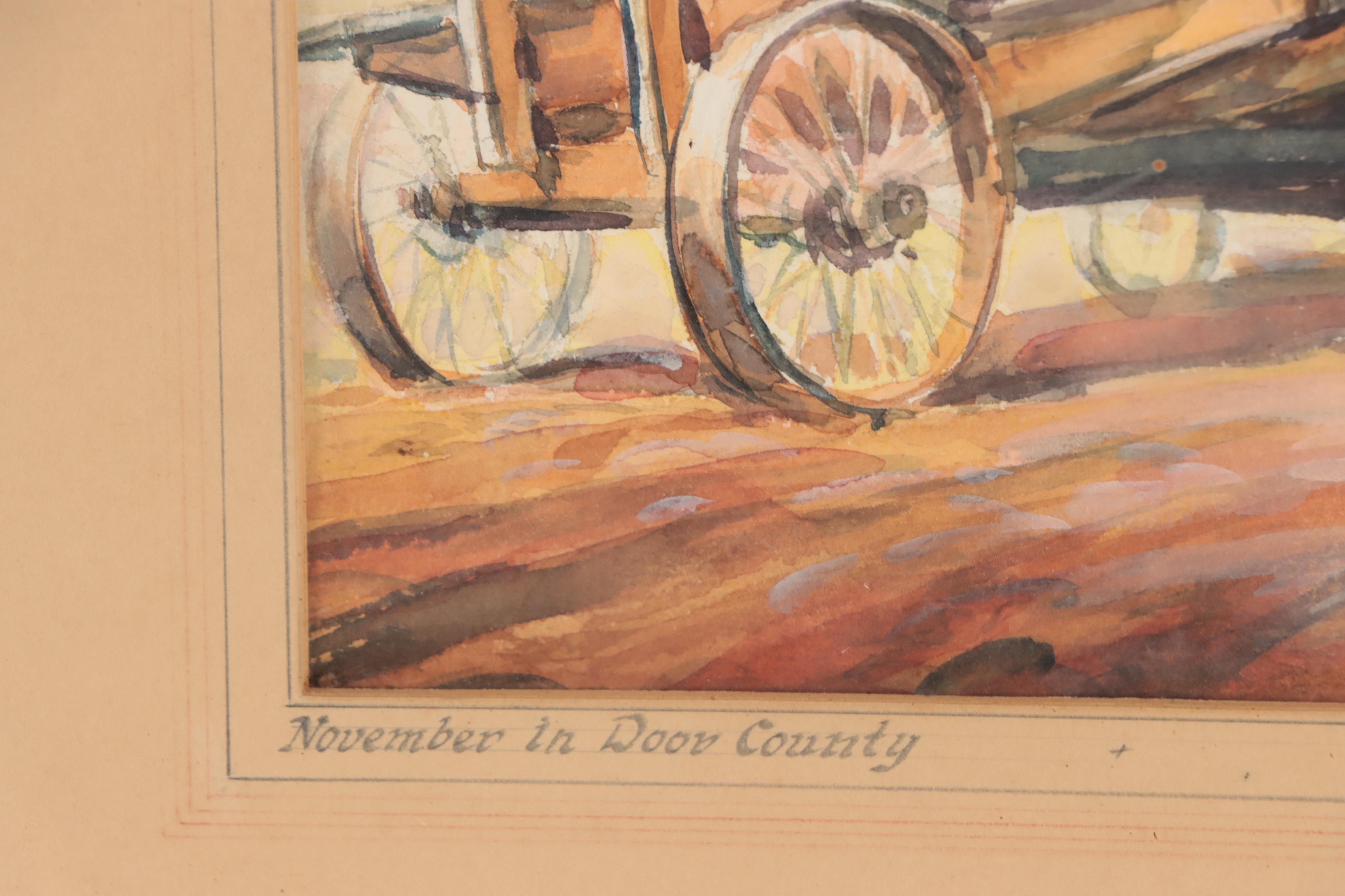 Dan Burne Jones Watercolor Painting "November in Door County," 1947