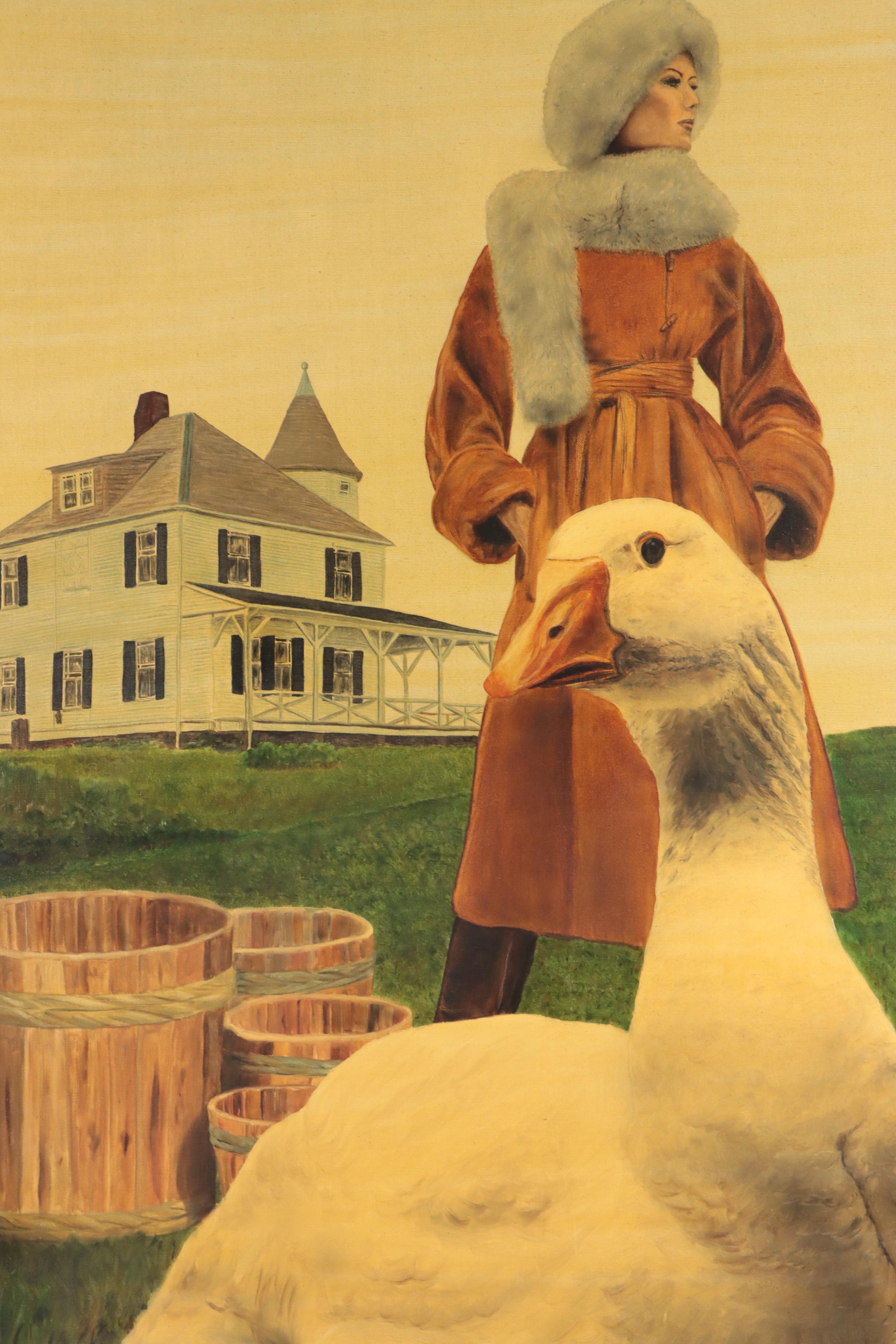 Tom Cameron Oil Painting "I Will Not Wear A Goose Down Jacket," 1981