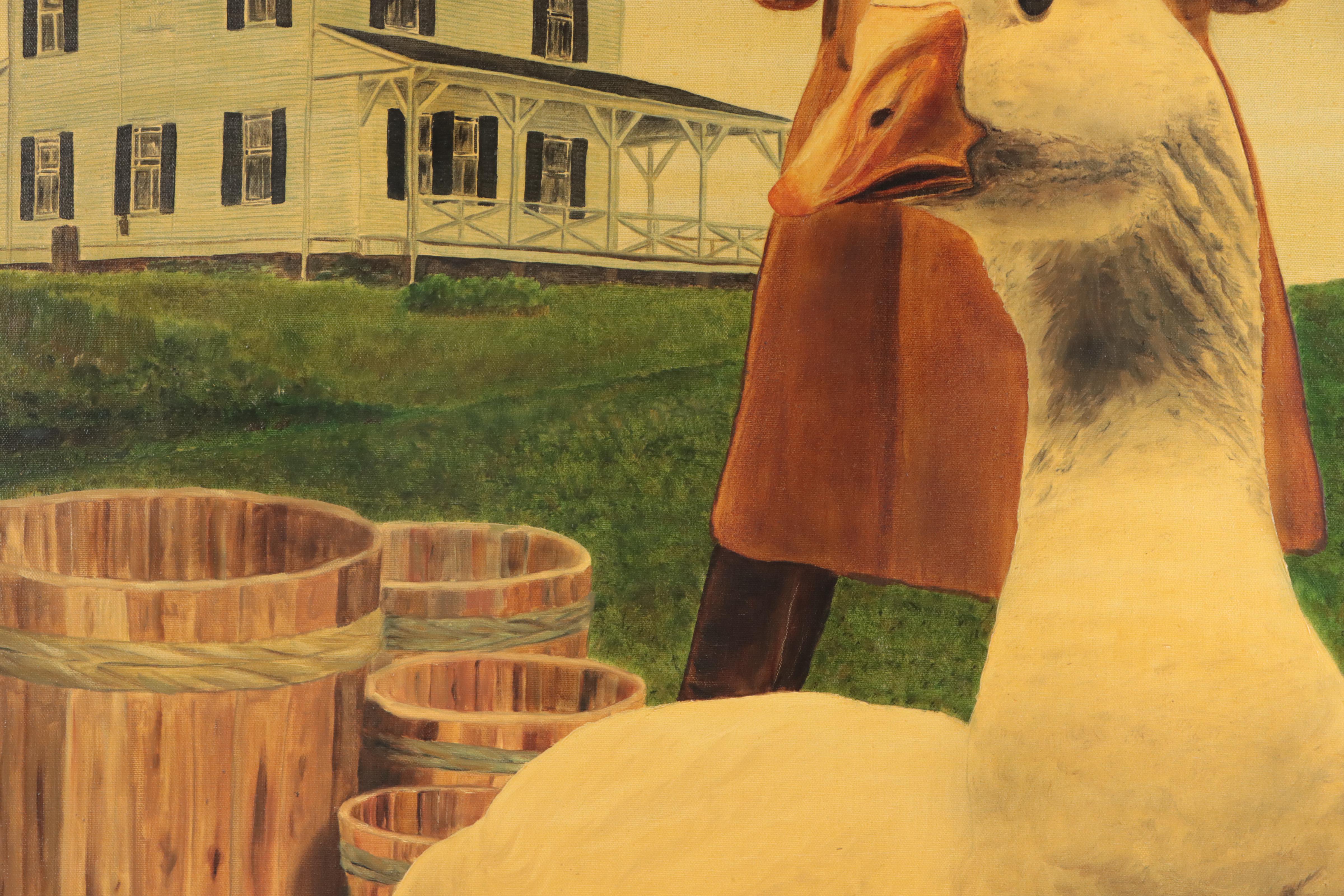 Tom Cameron Oil Painting "I Will Not Wear A Goose Down Jacket," 1981