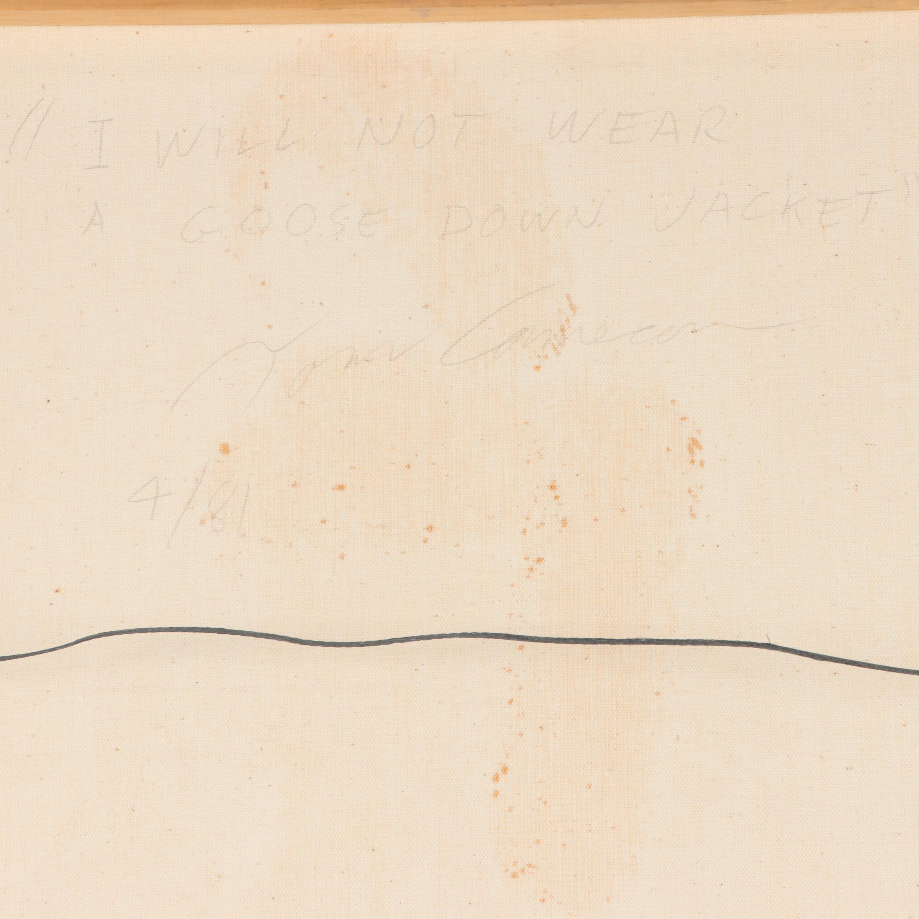 Tom Cameron Oil Painting "I Will Not Wear A Goose Down Jacket," 1981