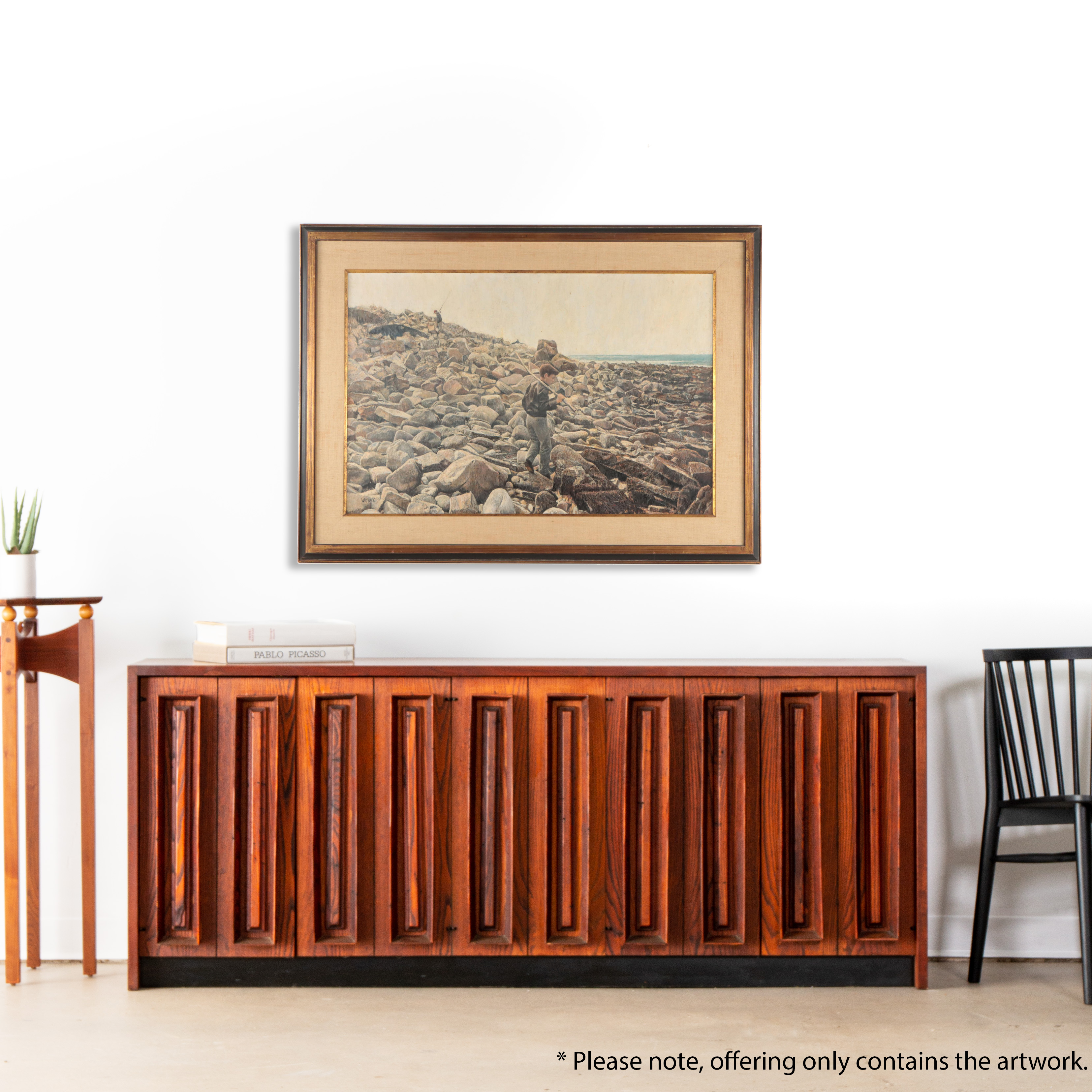 Philip B. White Coastal Landscape Oil Painting "Low Tide," 1961