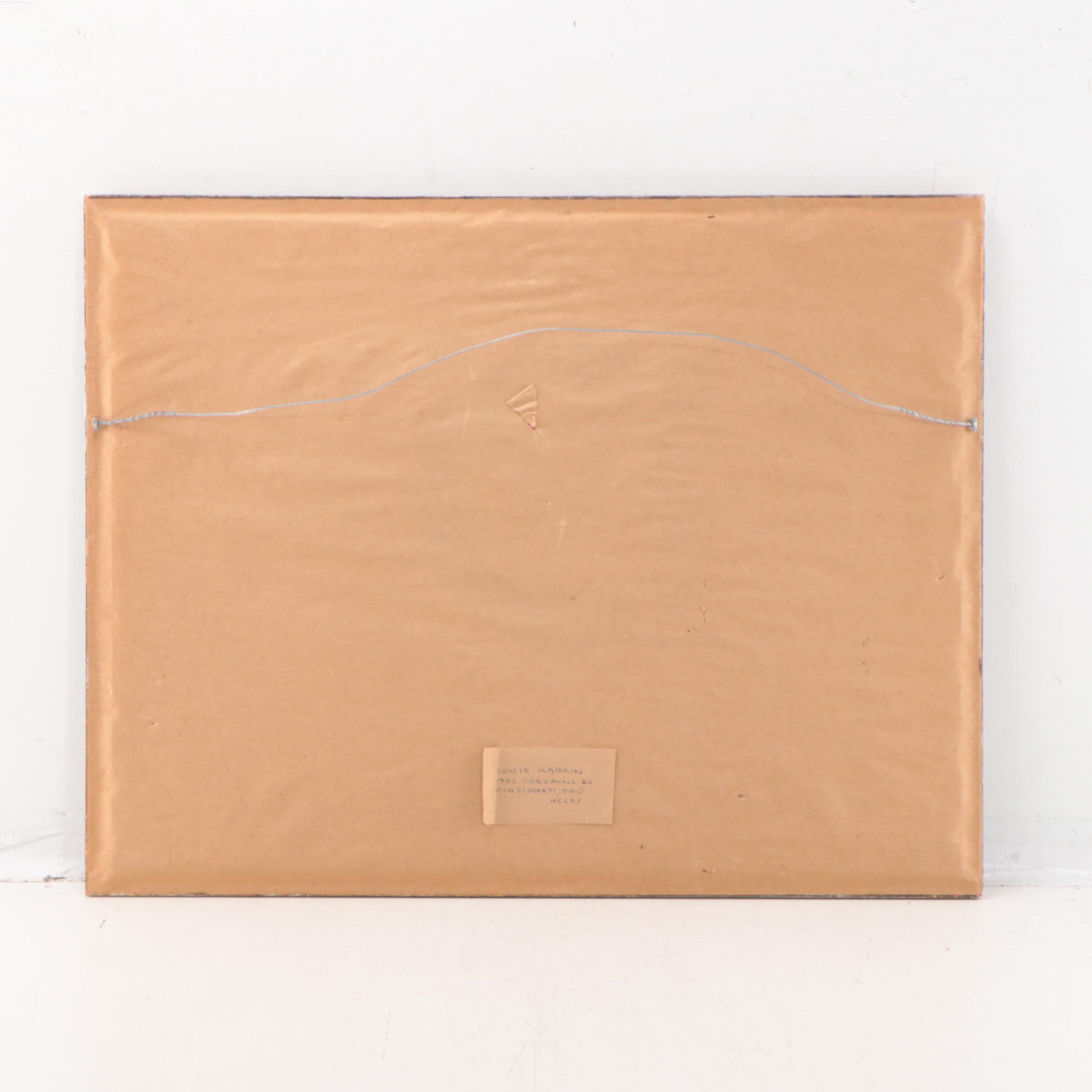 Louis Kabrin Watercolor Painting of Exterior Scene, 1975