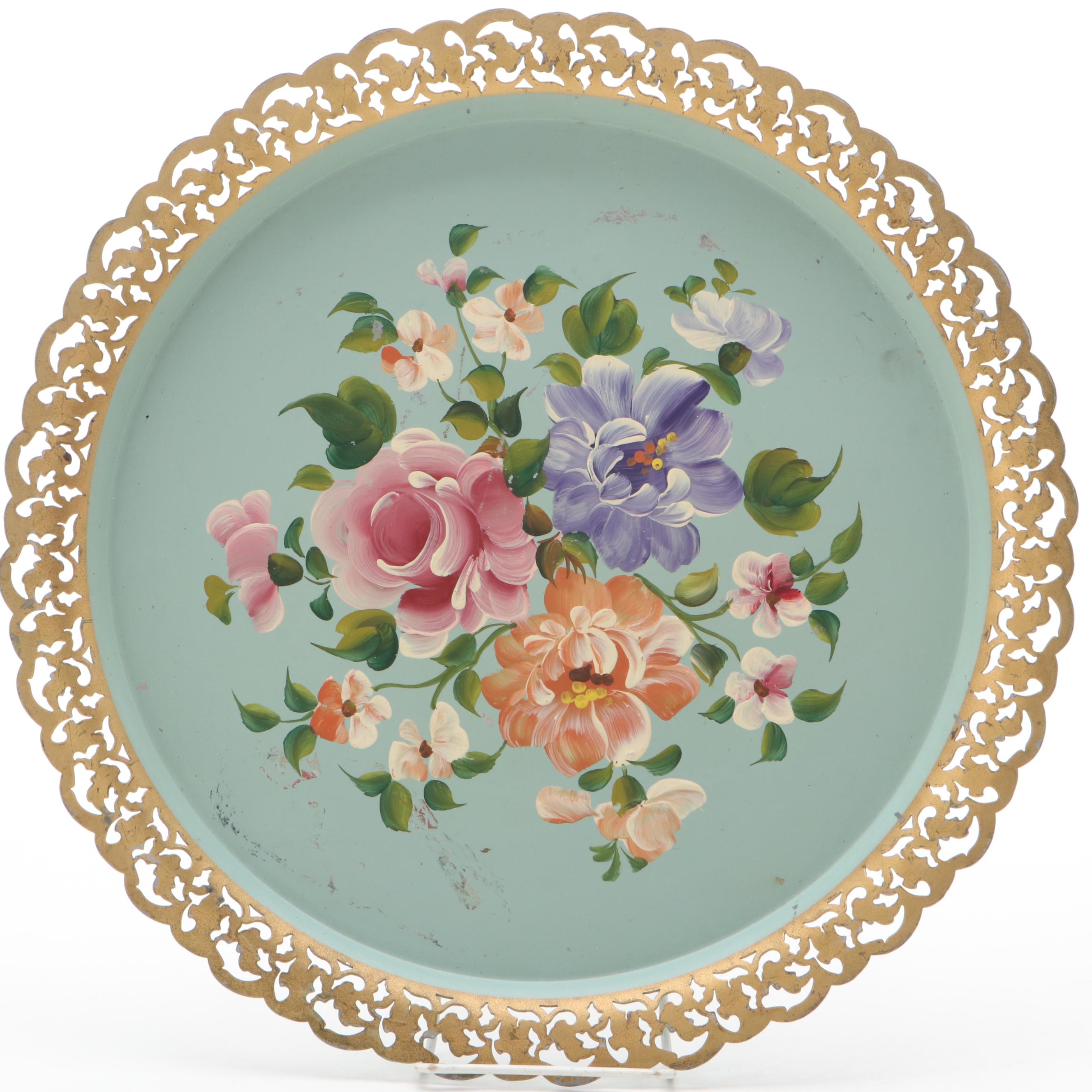 Nashco Products Hand-Painted Gilt Toleware Trays