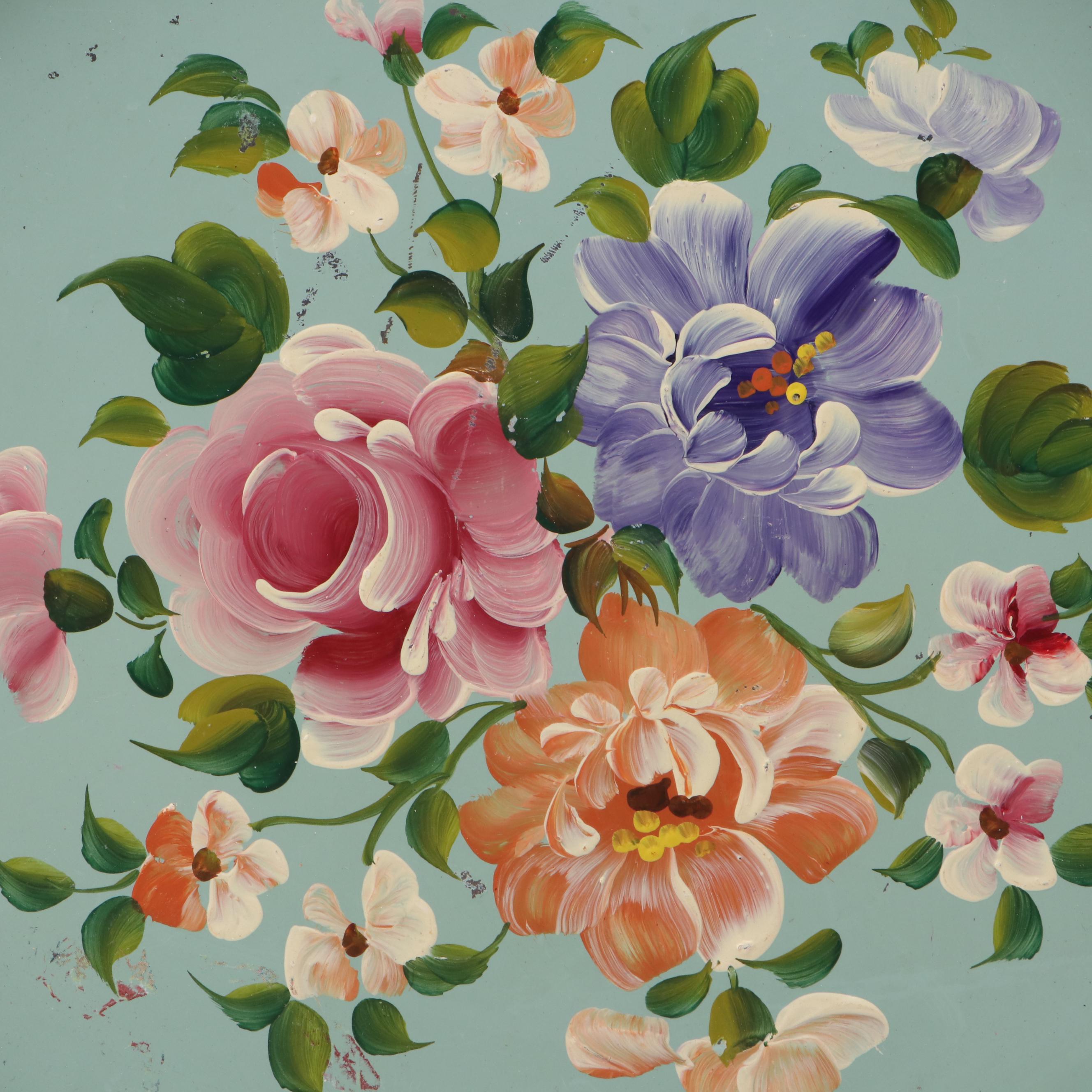 Nashco Products Hand-Painted Gilt Toleware Trays