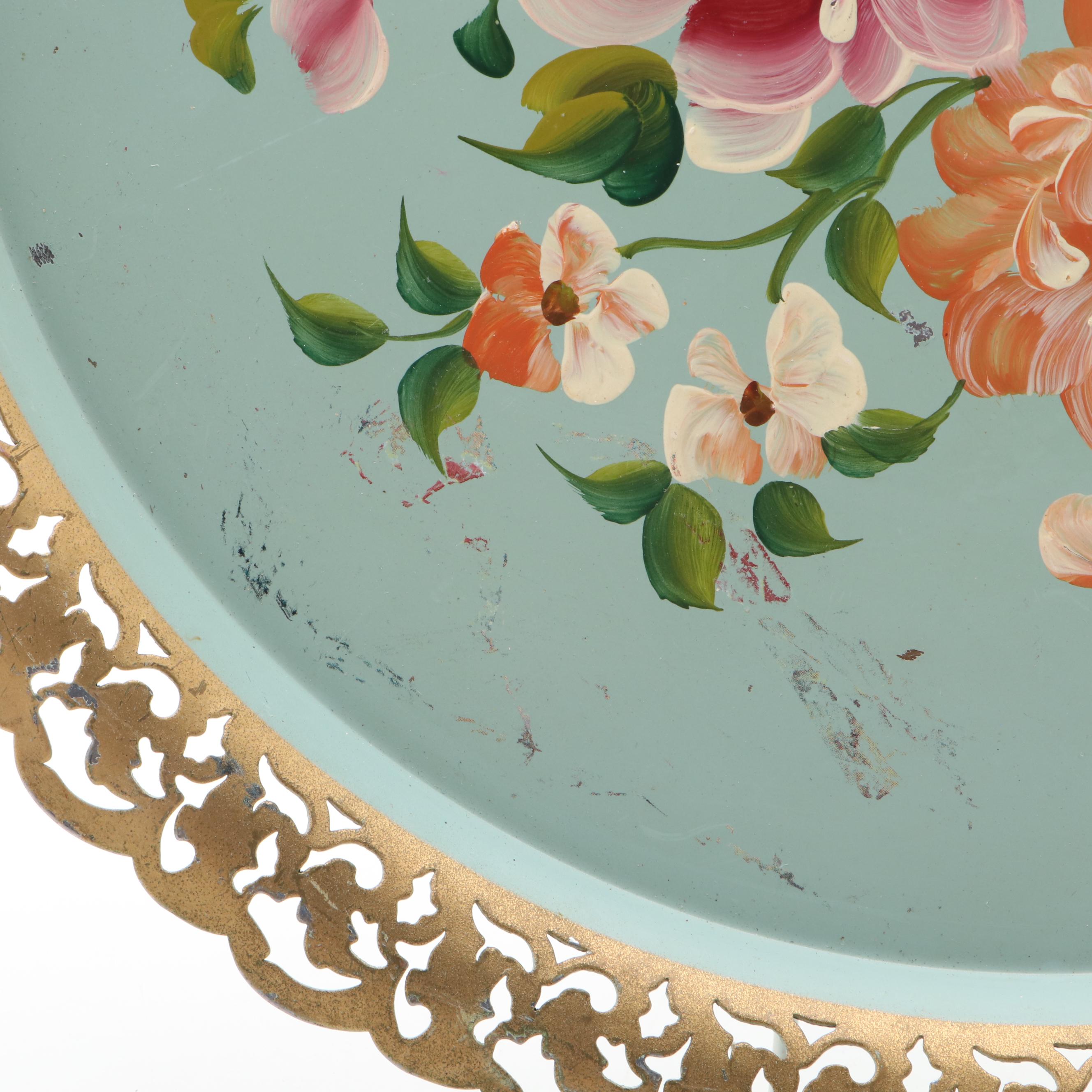 Nashco Products Hand-Painted Gilt Toleware Trays