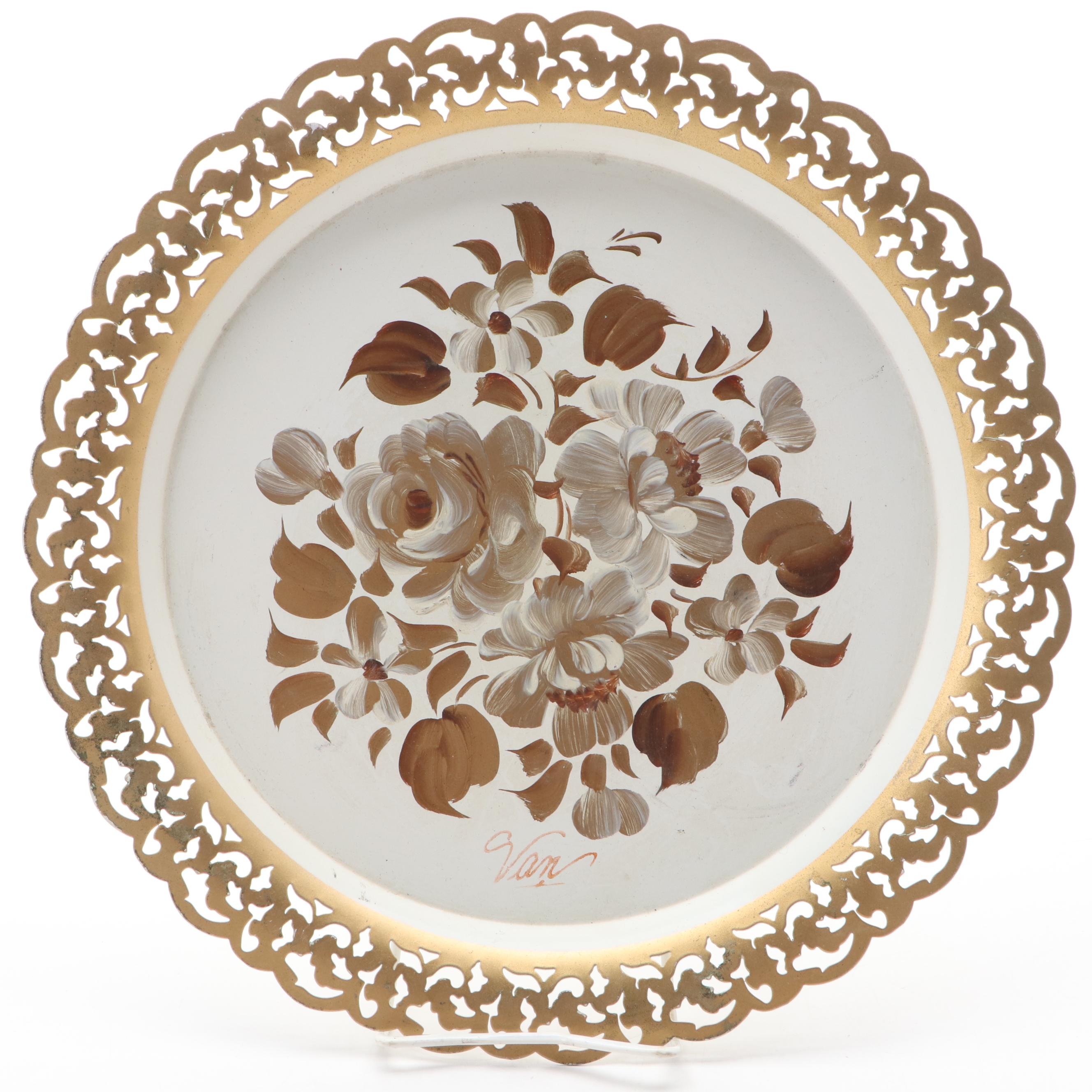 Nashco Products Hand-Painted Gilt Toleware Trays