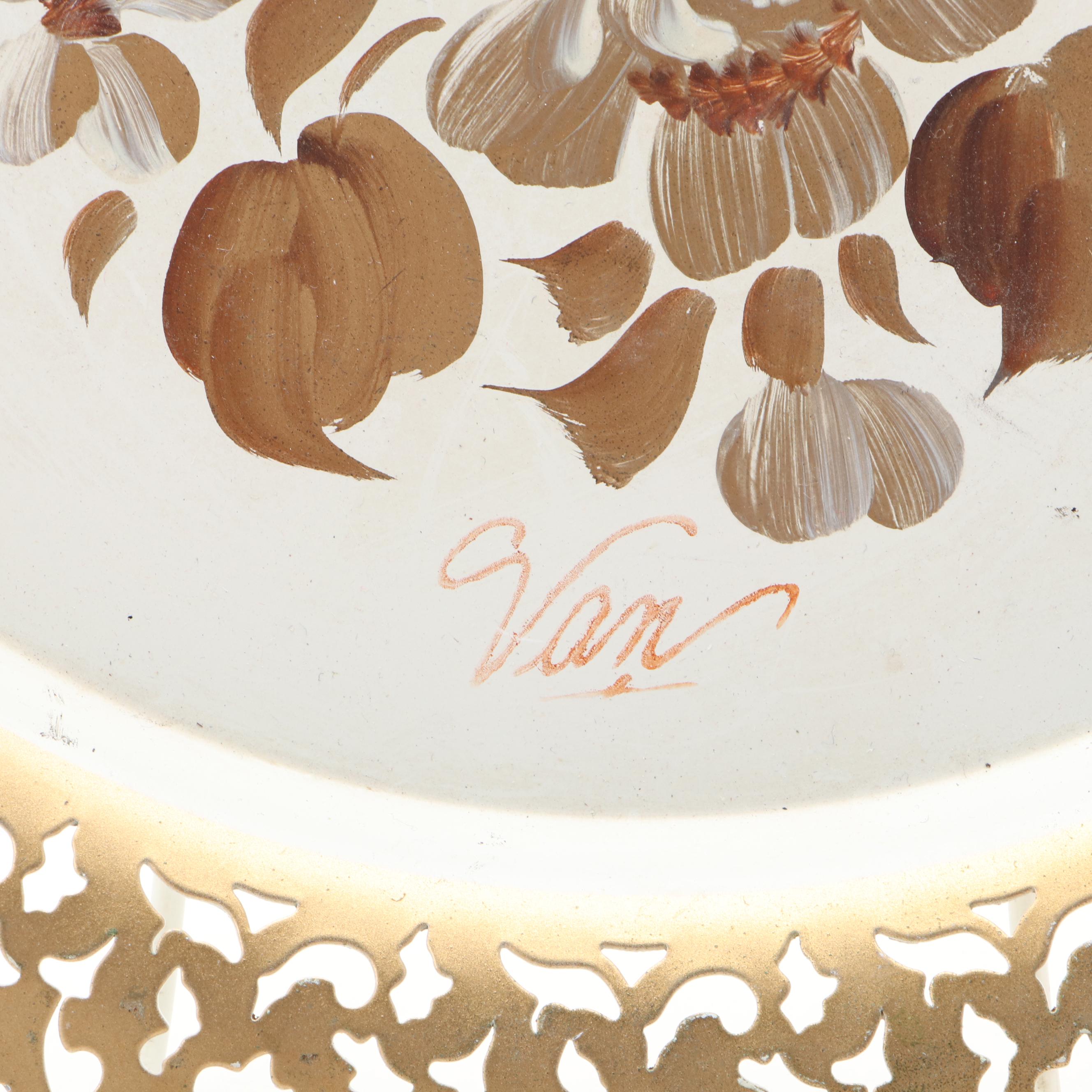 Nashco Products Hand-Painted Gilt Toleware Trays