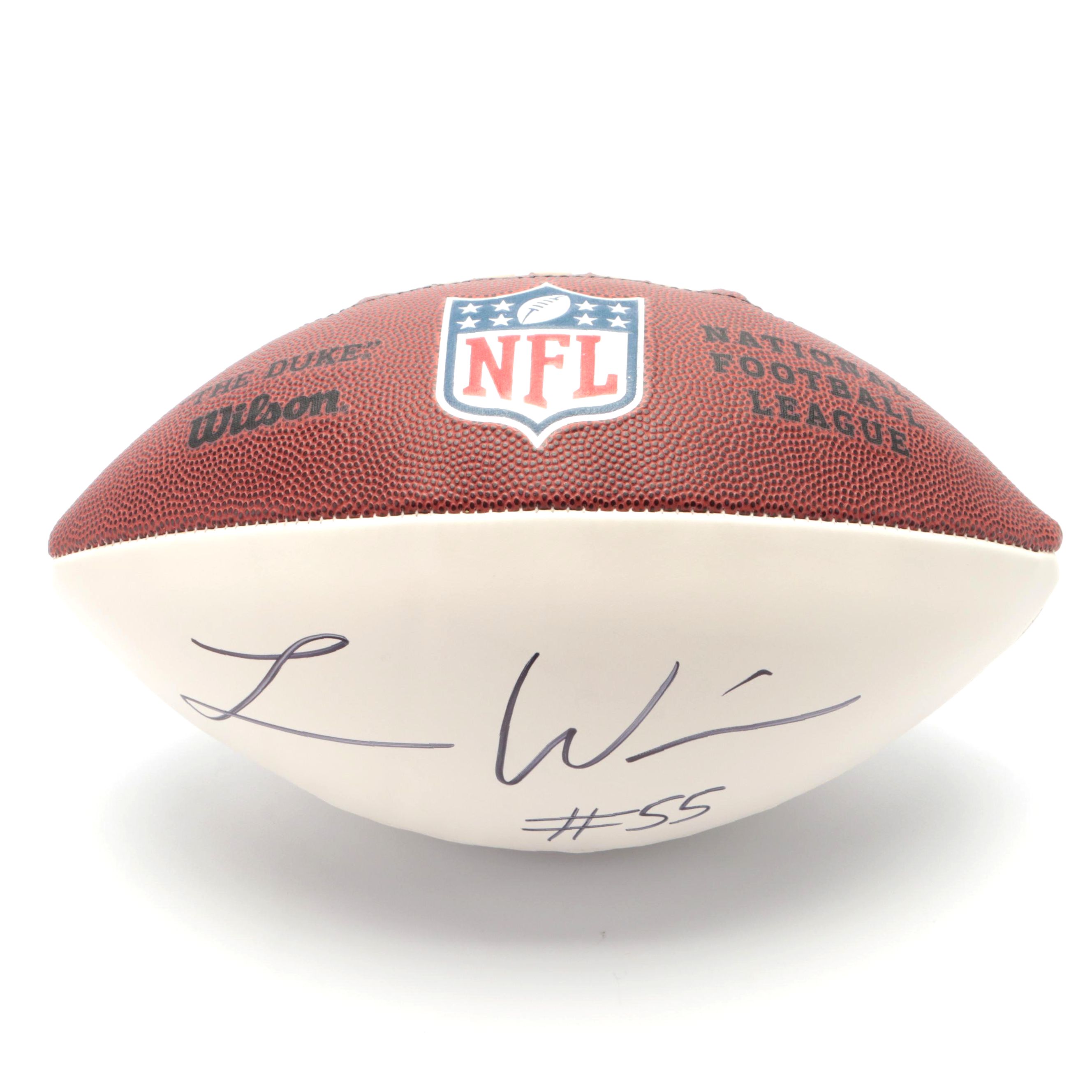 Logan Wilson Signed Wilson "The Duke" Football with Plastic Display Case