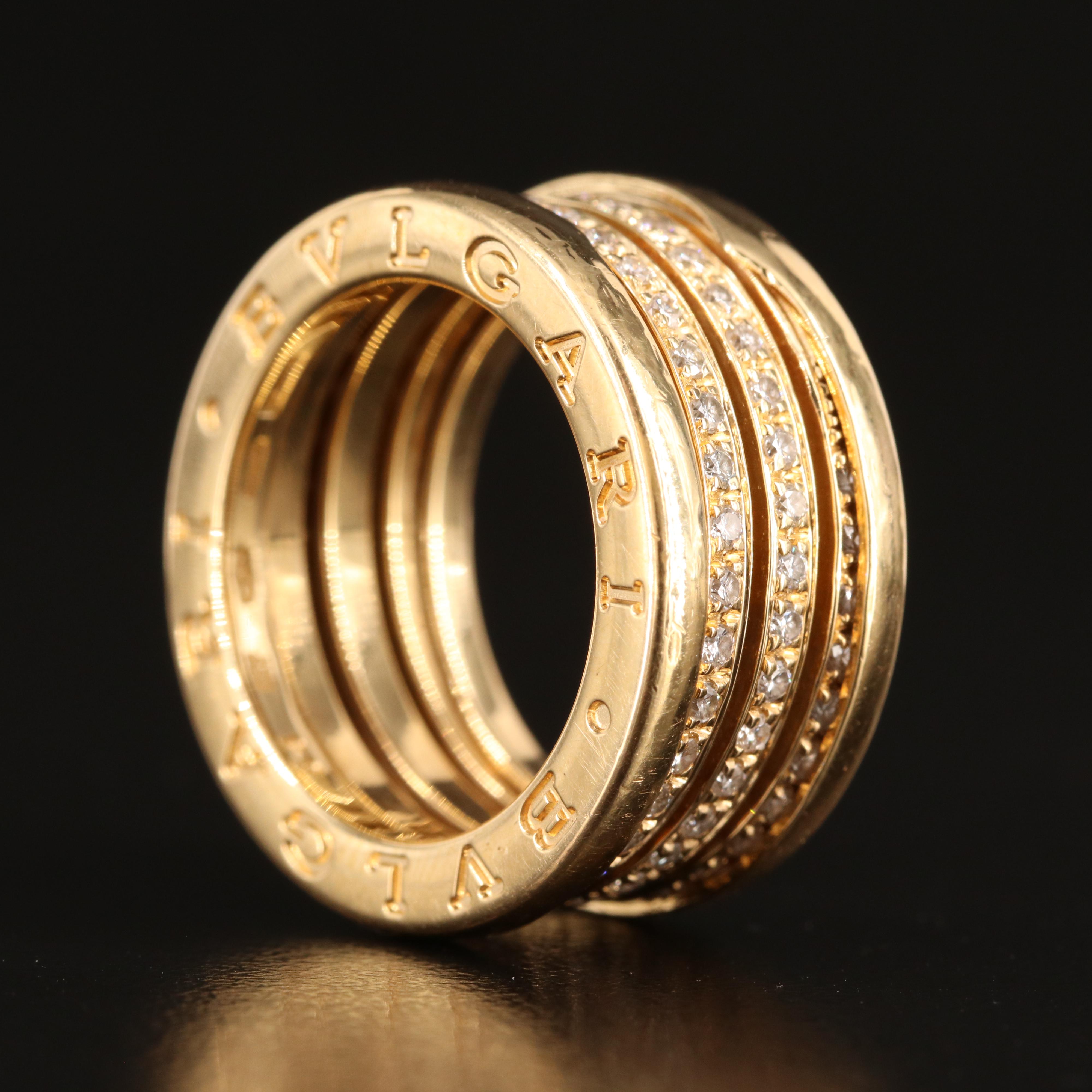 BVLGARI "B. Zero 1" 18K 1.03 CTW Diamond Band