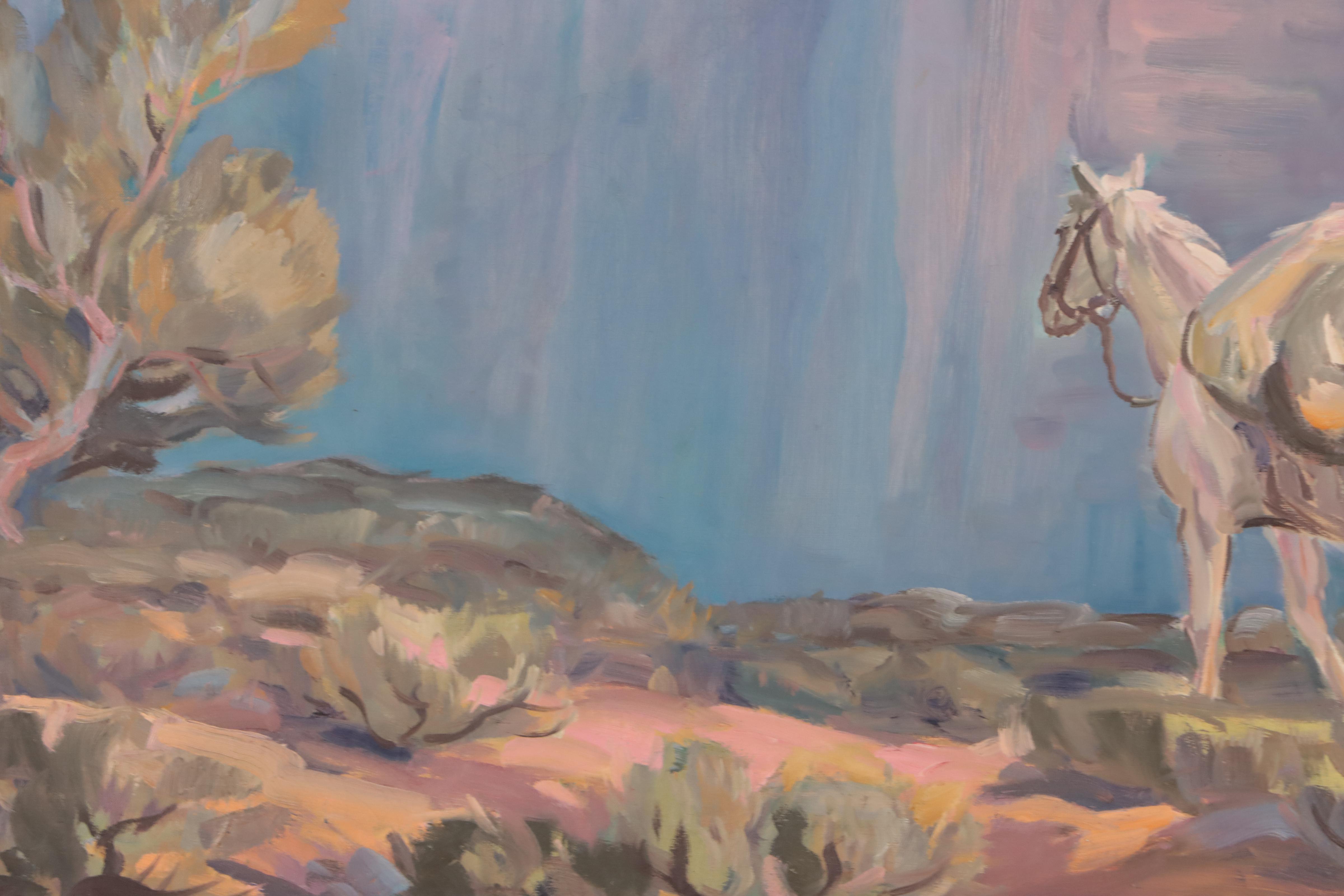 Dan Burne Jones Western Landscape Oil Painting, 1960