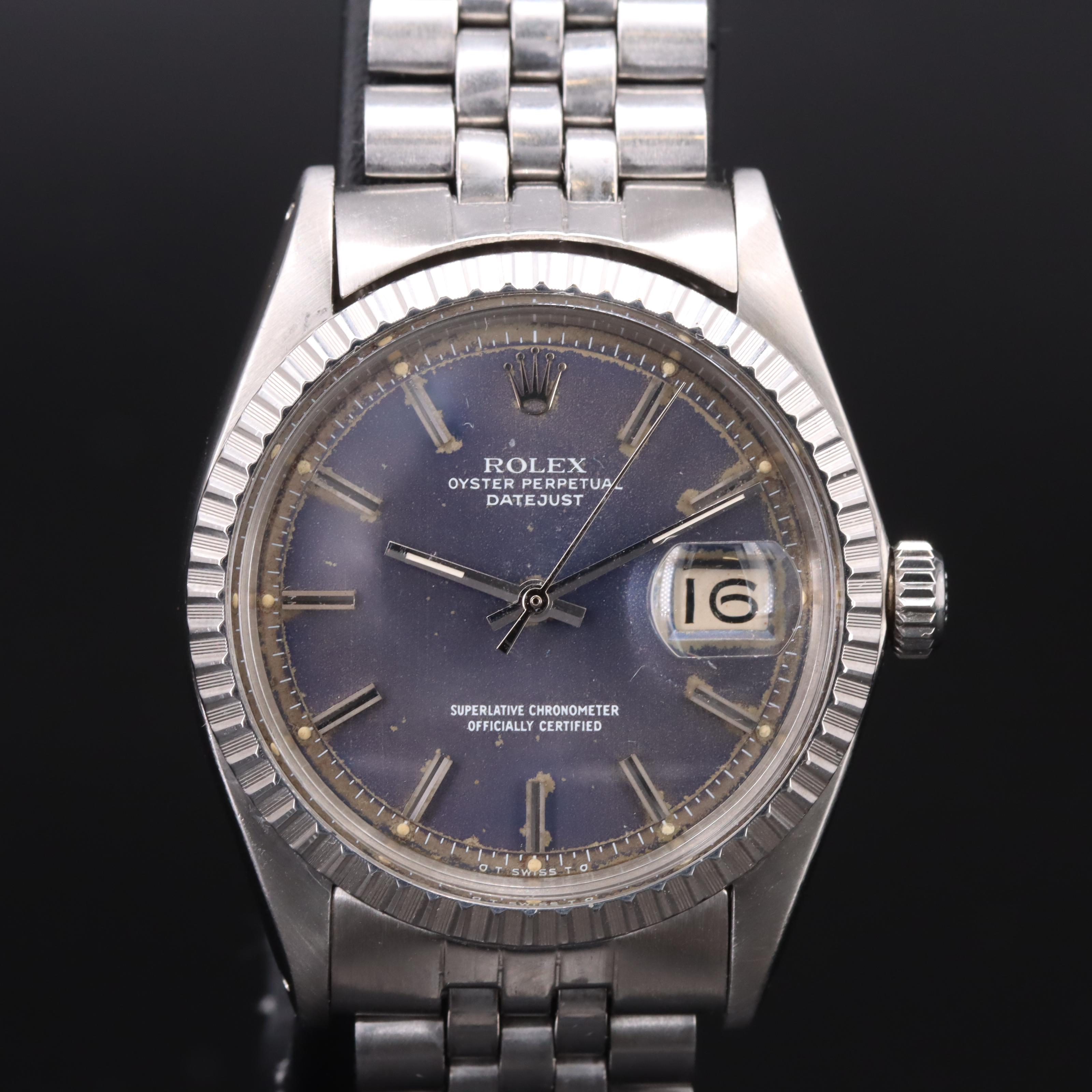 1973 Rolex Oyster Perpetual Datejust "Pie Pan" Sigma Dial Watch