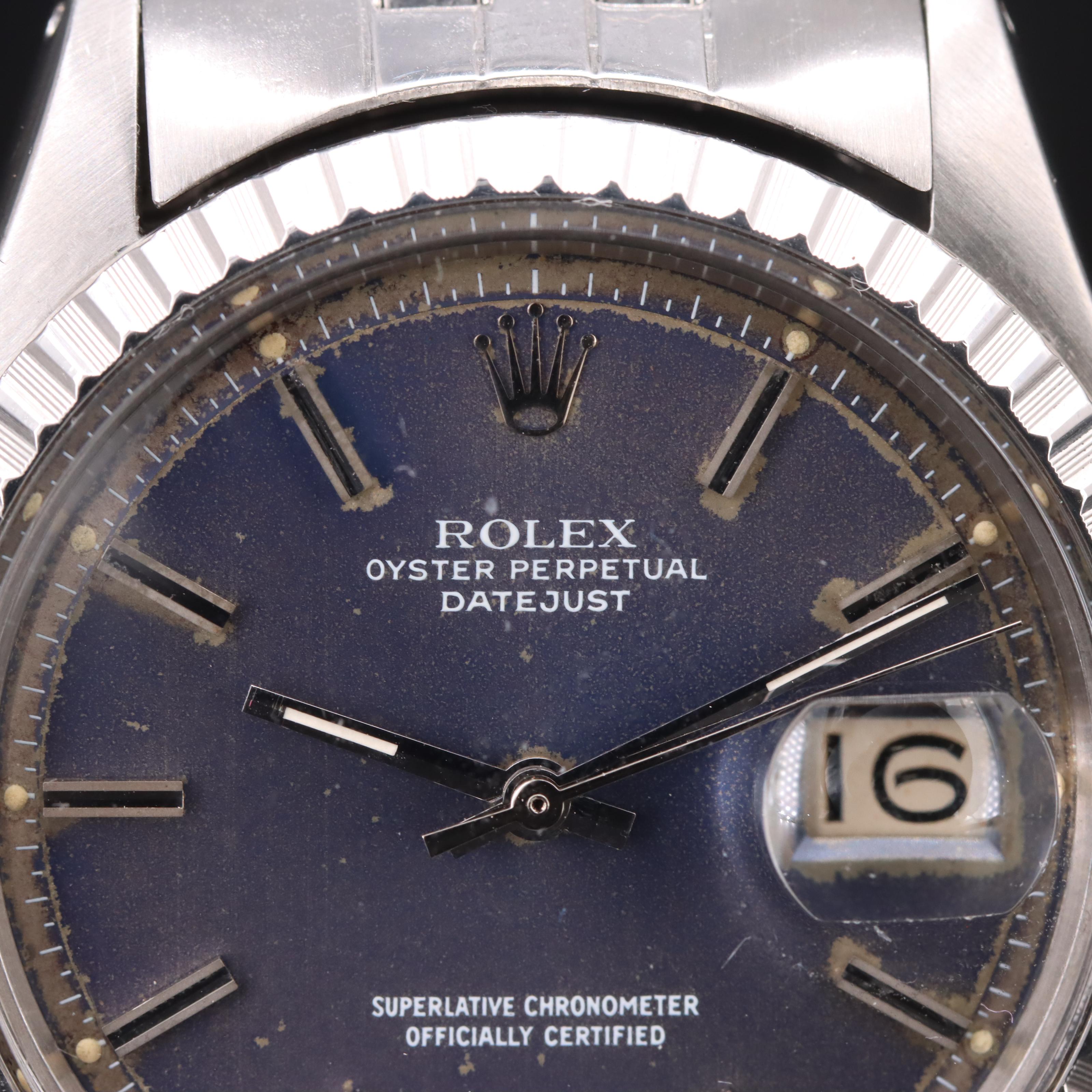 1973 Rolex Oyster Perpetual Datejust "Pie Pan" Sigma Dial Watch