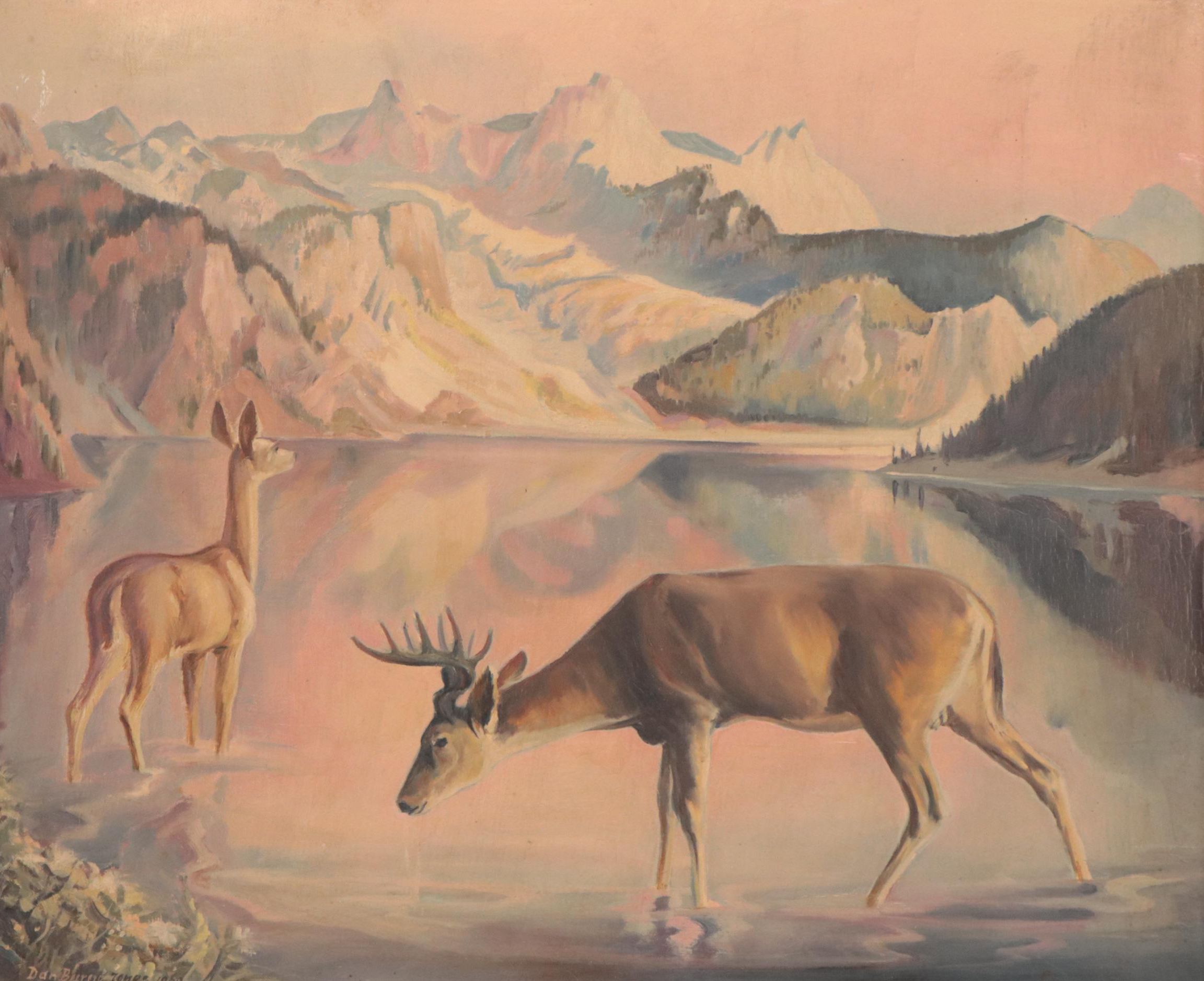 Dan Burne Jones Wilderness Landscape Oil Painting, 1960