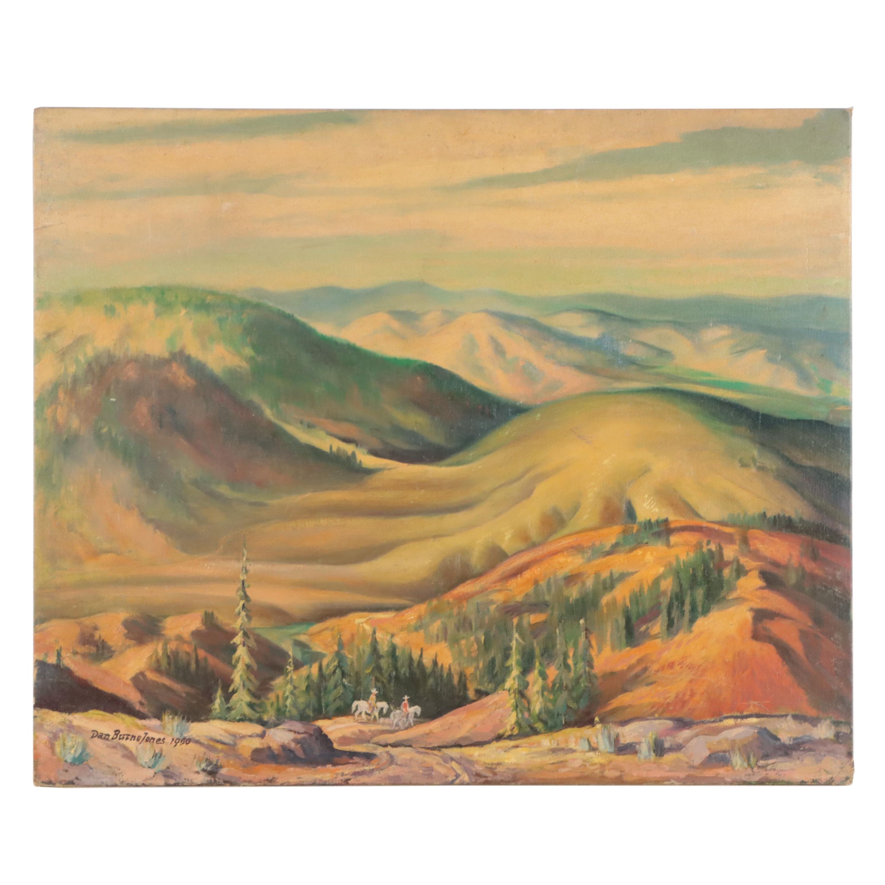 Dan Burne Jones Landscape Oil Painting, 1950