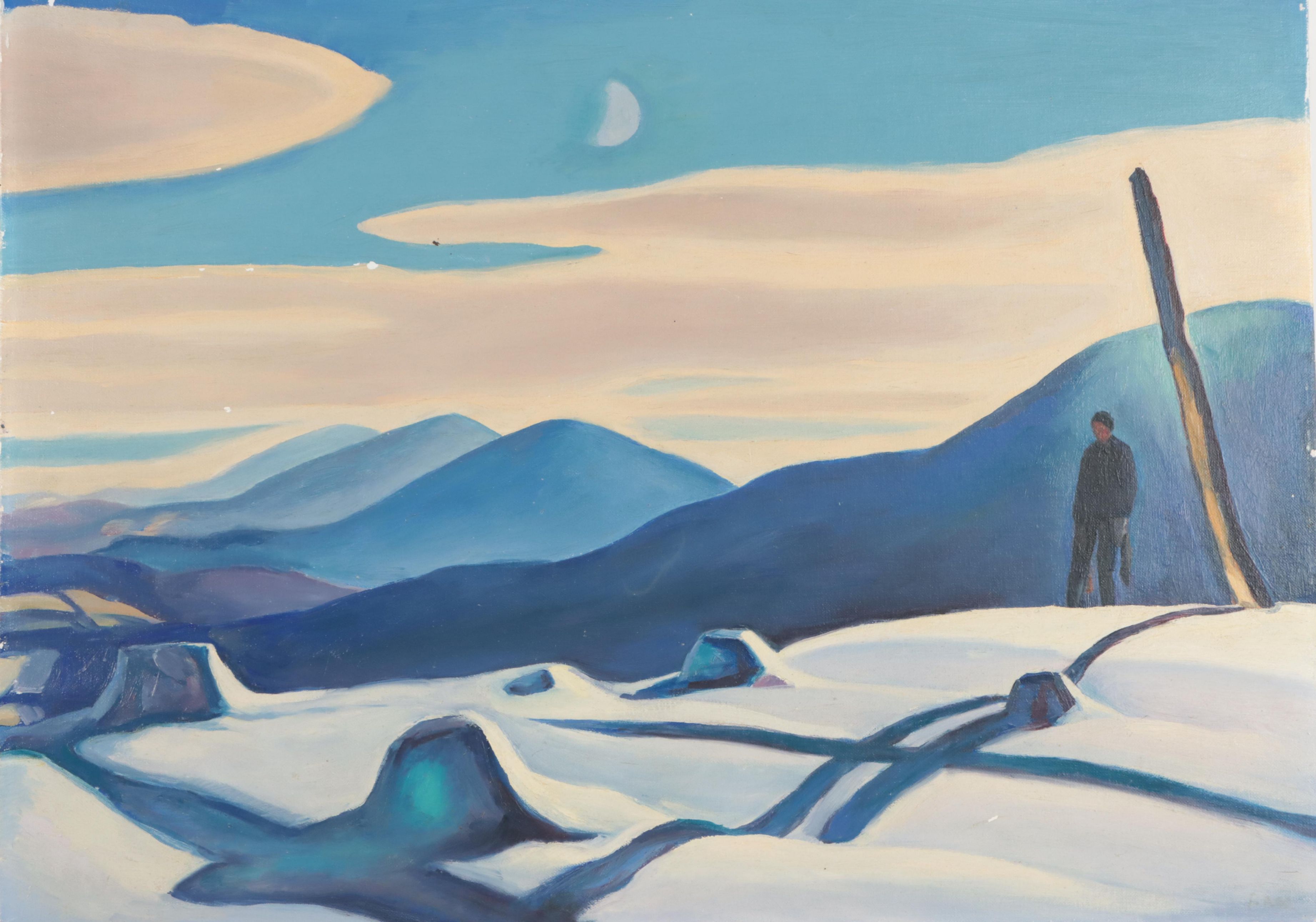 Dan Burne Jones Snowy Landscape Oil Painting