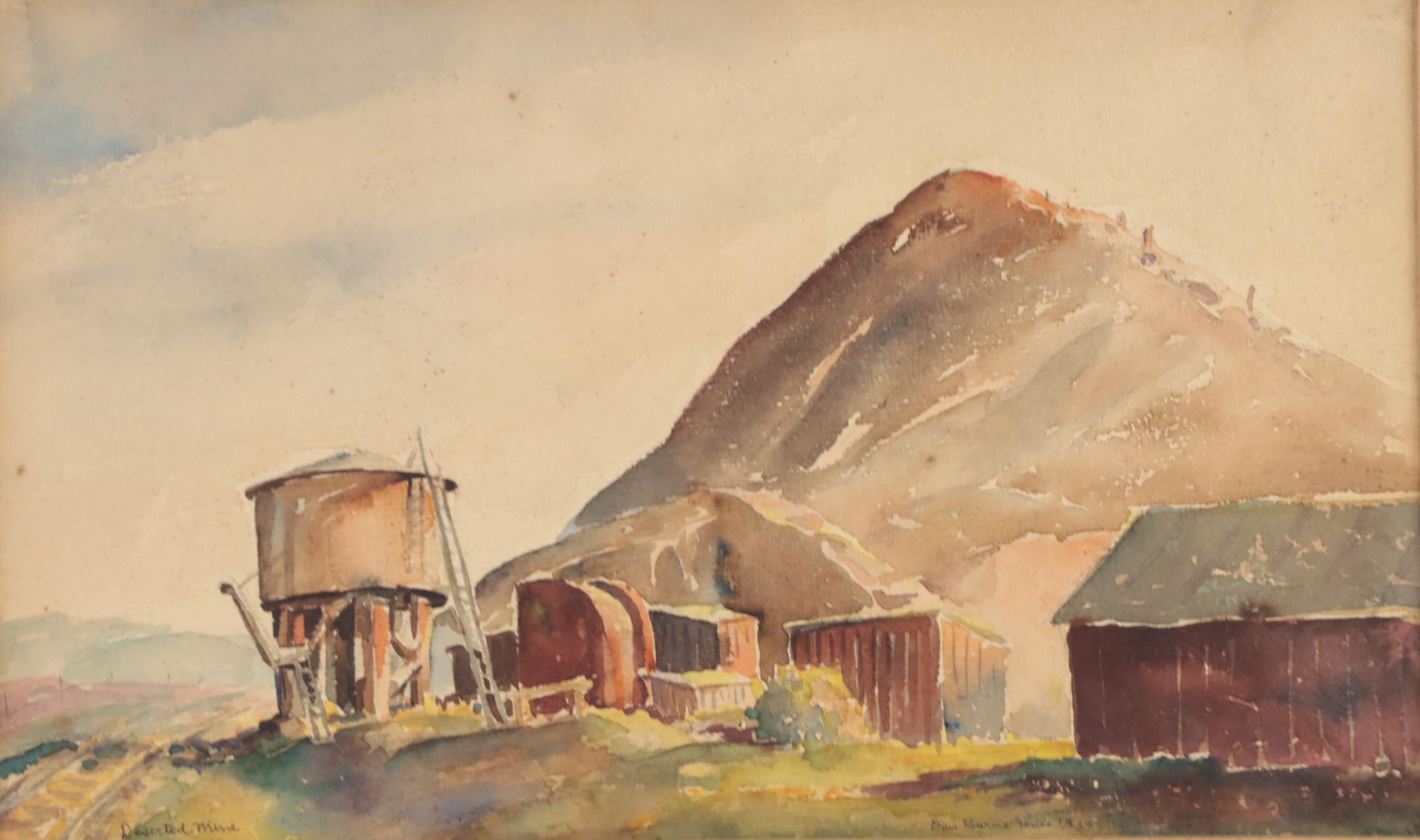 Dan Burne Jones Watercolor Painting "Deserted Mine," 1933