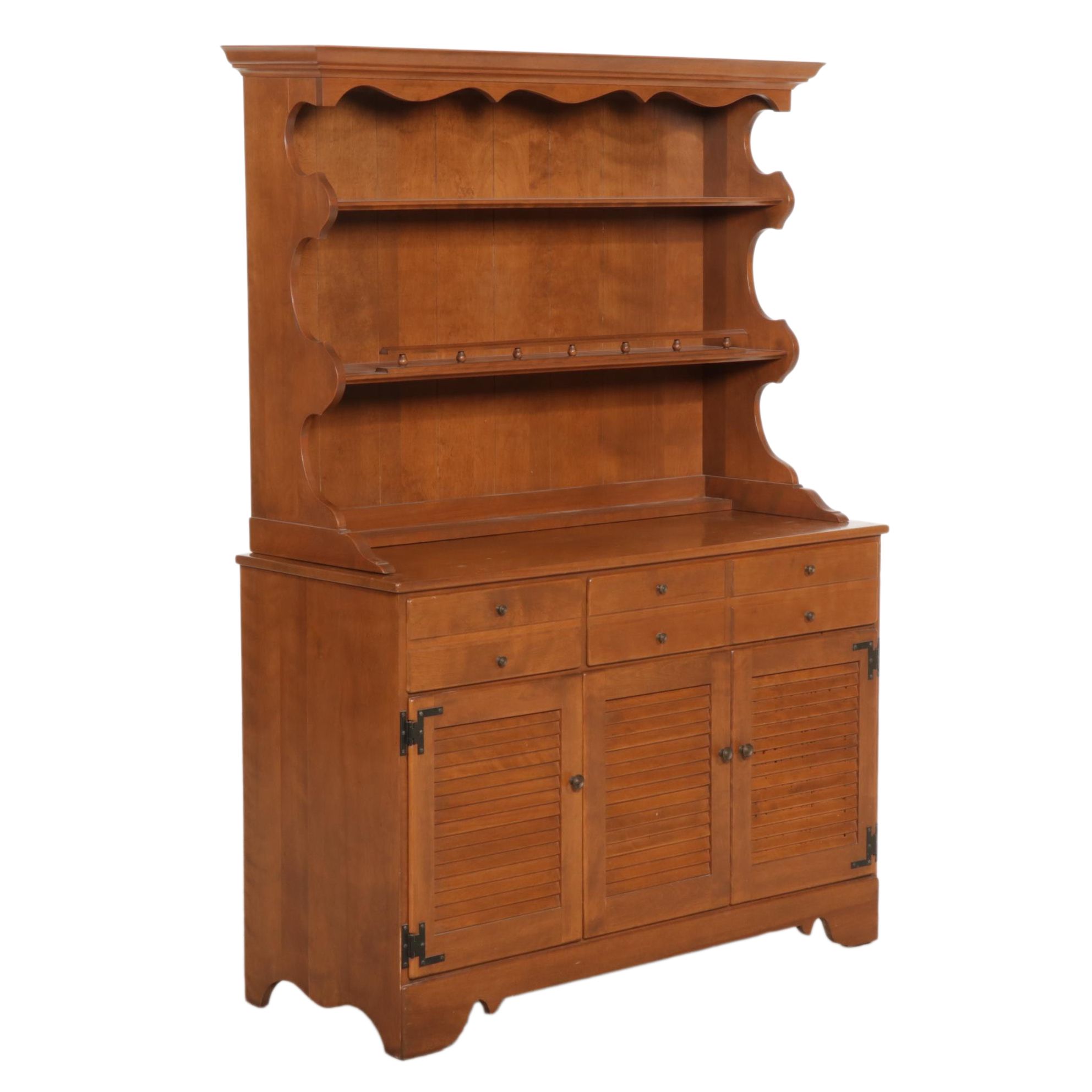 Baumritter Ethan Allen Early American Maple Buffet and Hutch, 1960s