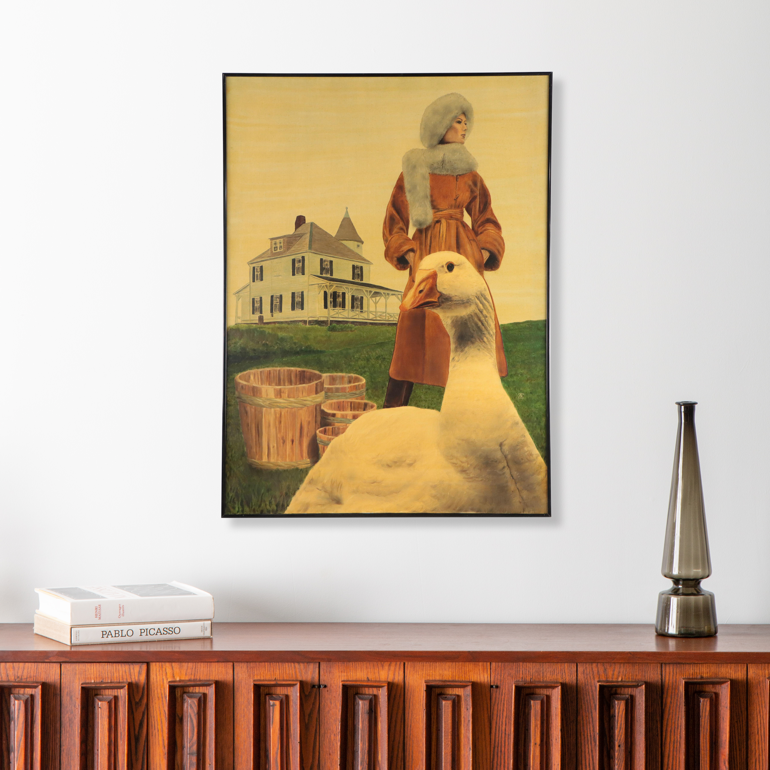 Tom Cameron Oil Painting "I Will Not Wear A Goose Down Jacket," 1981