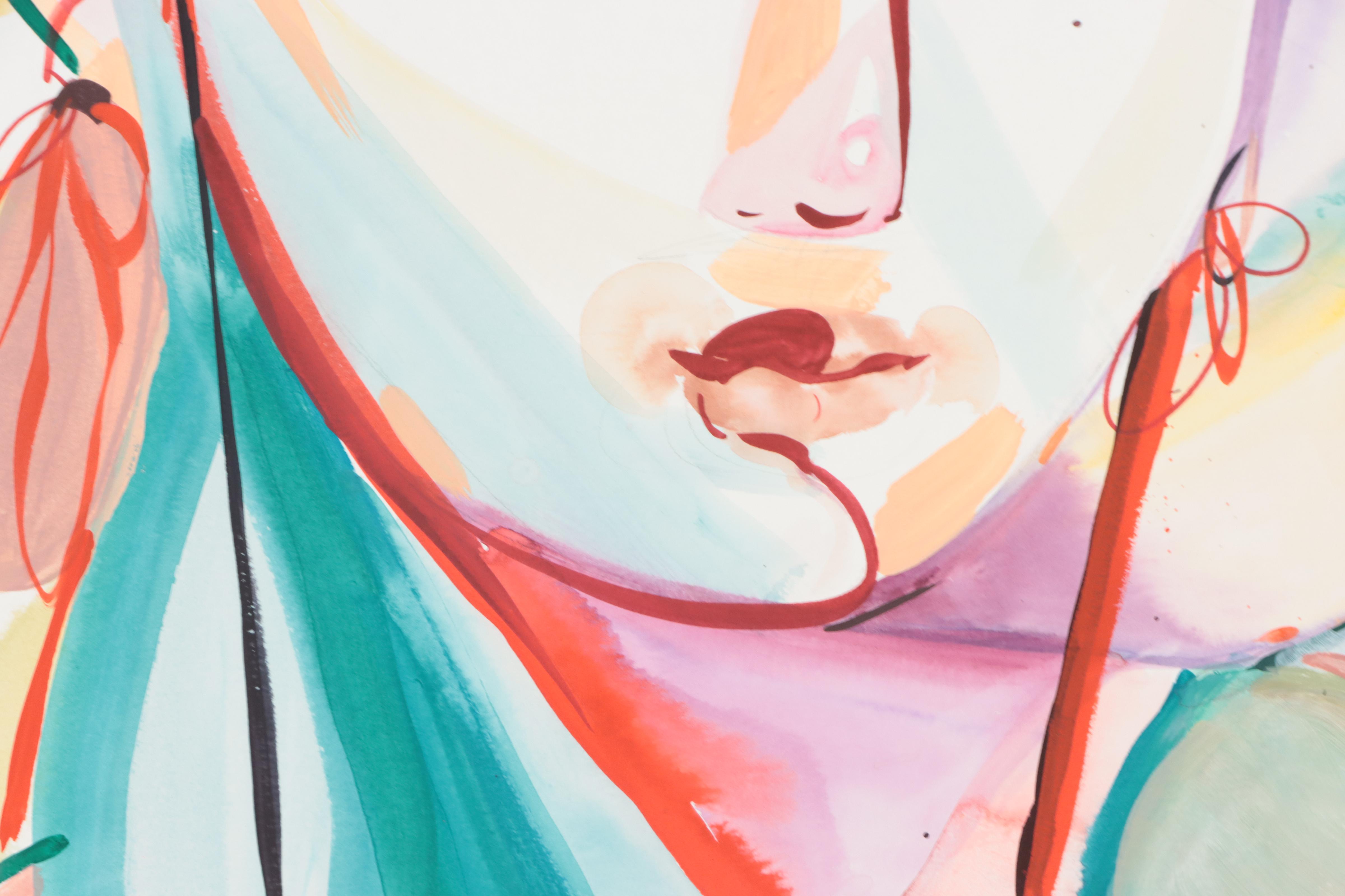 Dan Sabau Watercolor Painting "Tahitian Shadow," 2023