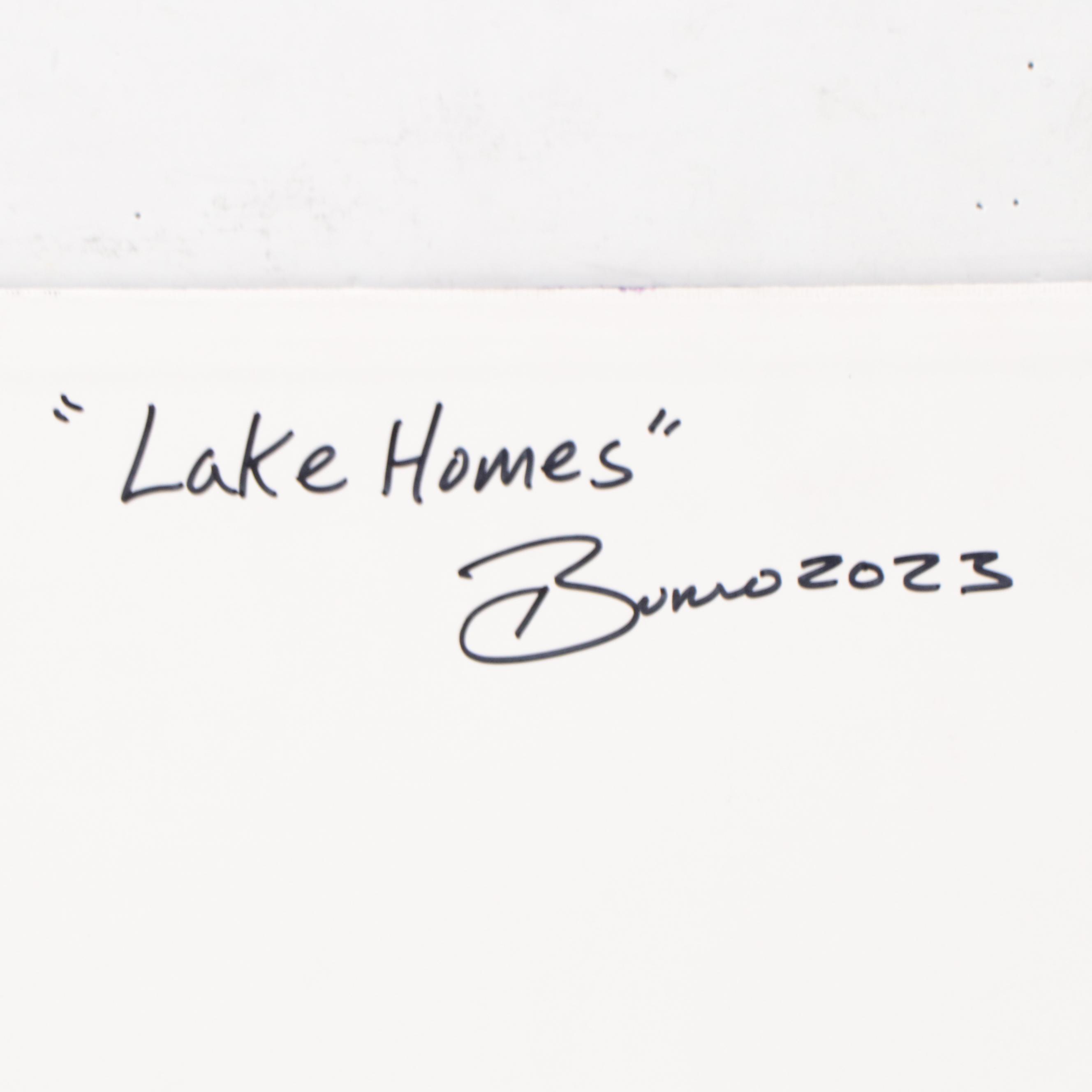 Douglas "Bumo" Johnpeer Oil Painting "Lake Homes," 2023 EBTH