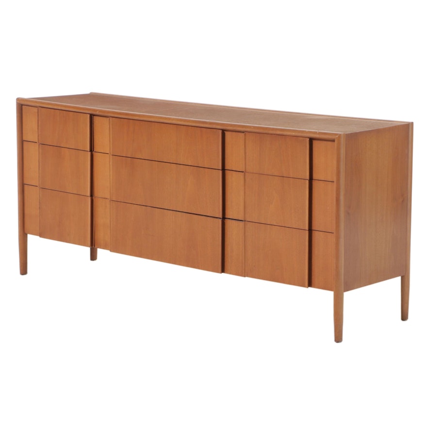 Drexel "Parallel" Mid Century Modern Walnut Nine-Drawer Chest