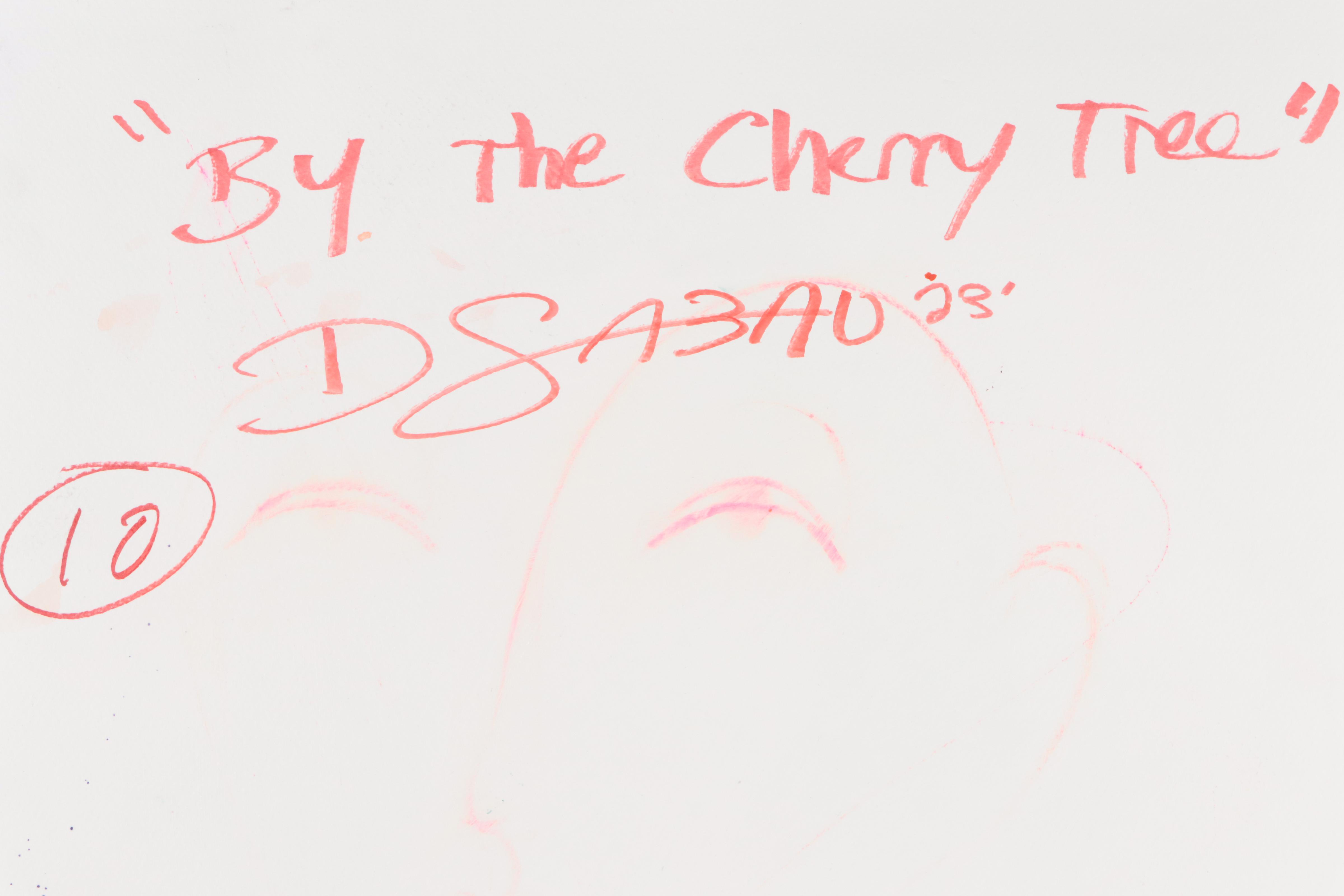 Dan Sabau Watercolor Painting "By the Cherry Tree," 2023