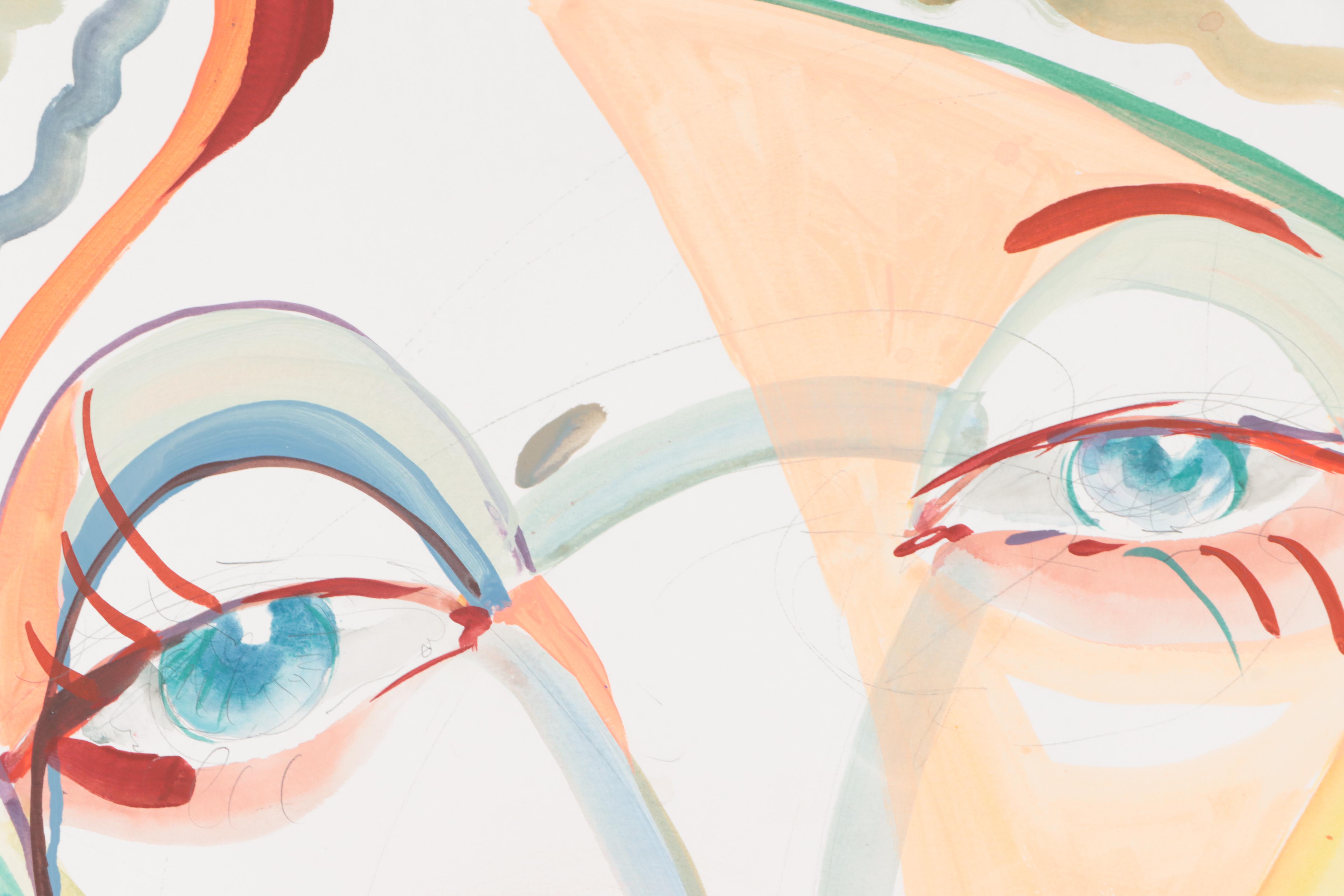 Dan Sabau Watercolor Painting "Lady in Leopard," 2023