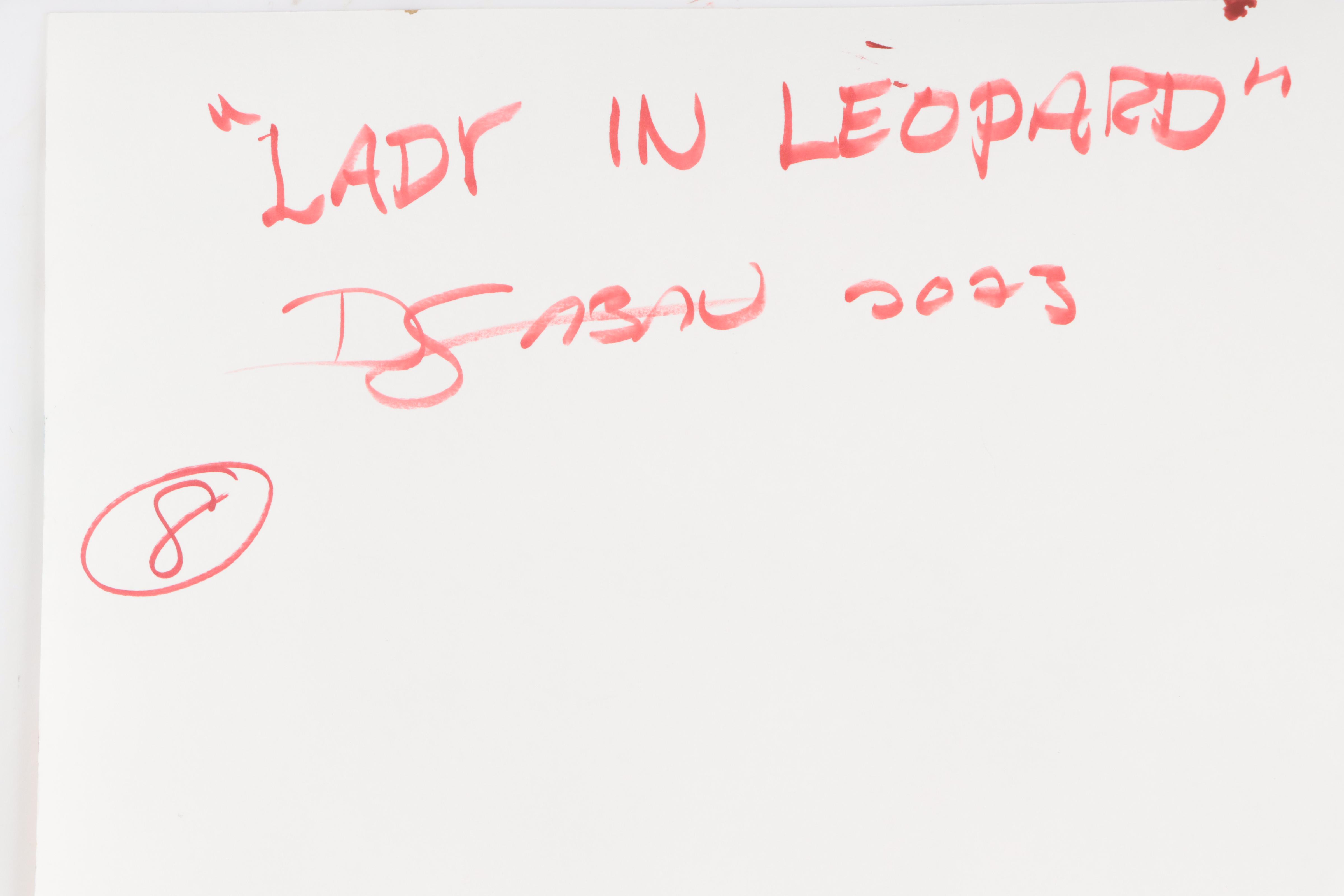 Dan Sabau Watercolor Painting "Lady in Leopard," 2023