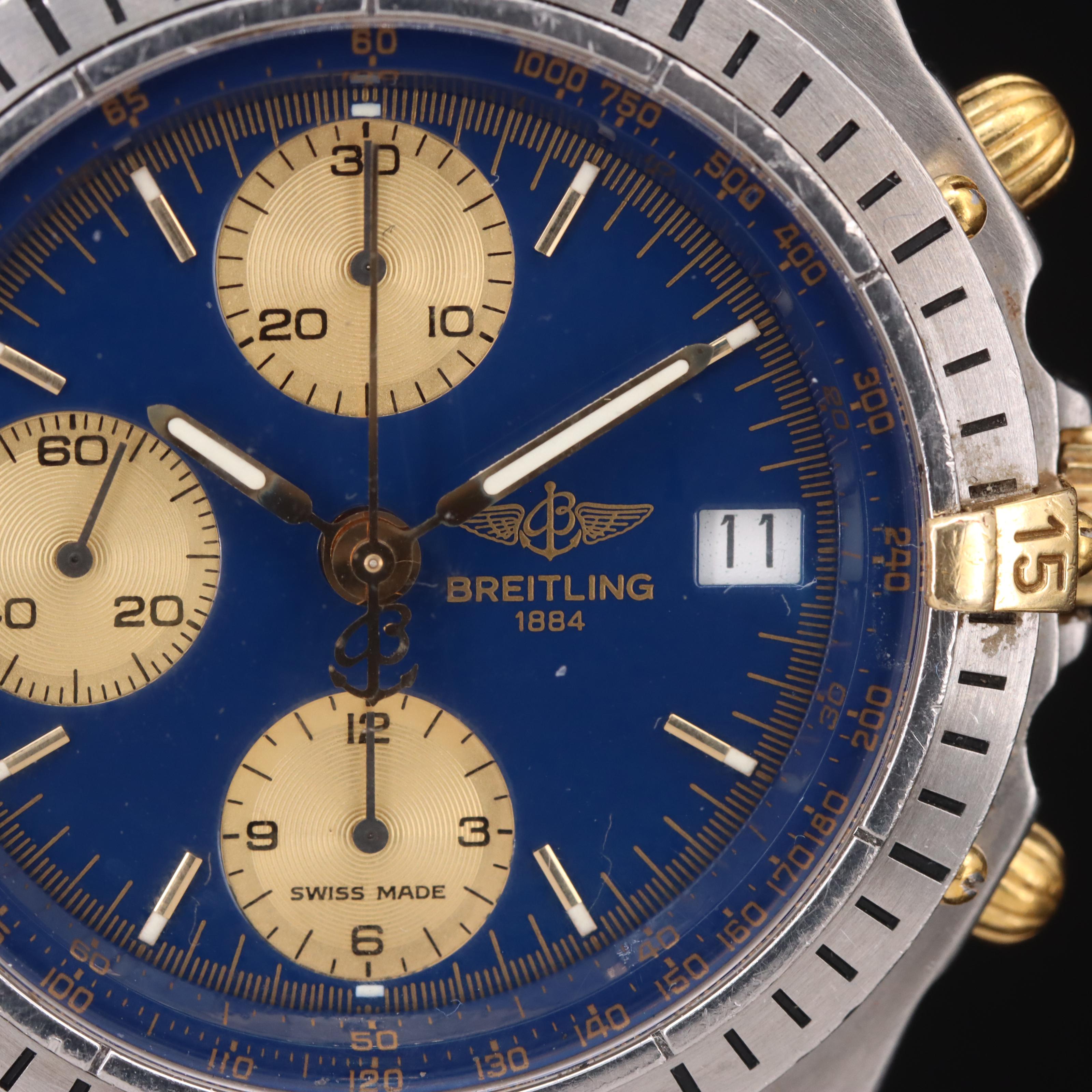 Vintage Breitling Chronomat 18K and Stainless Steel Chronograph Watch