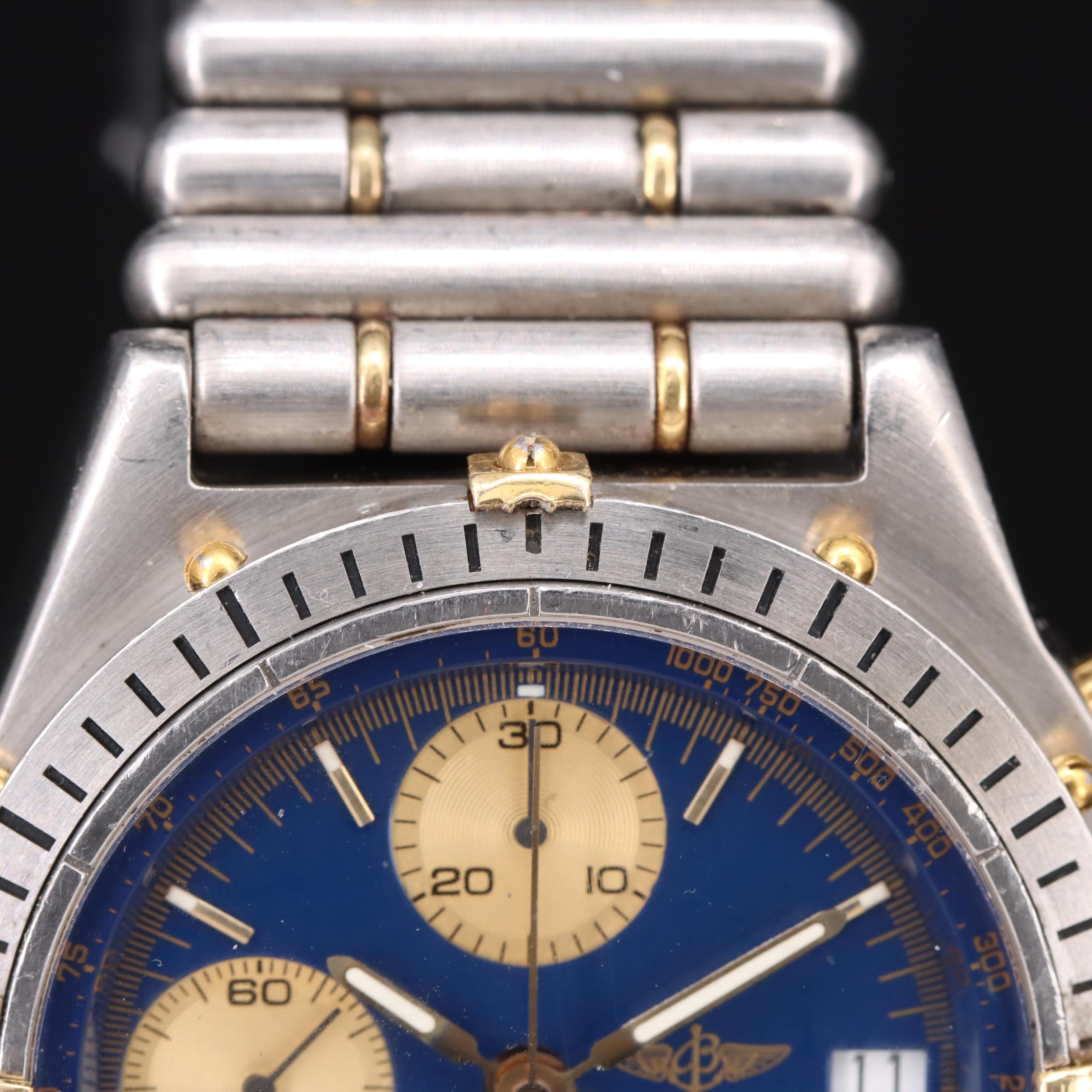 Vintage Breitling Chronomat 18K and Stainless Steel Chronograph Watch