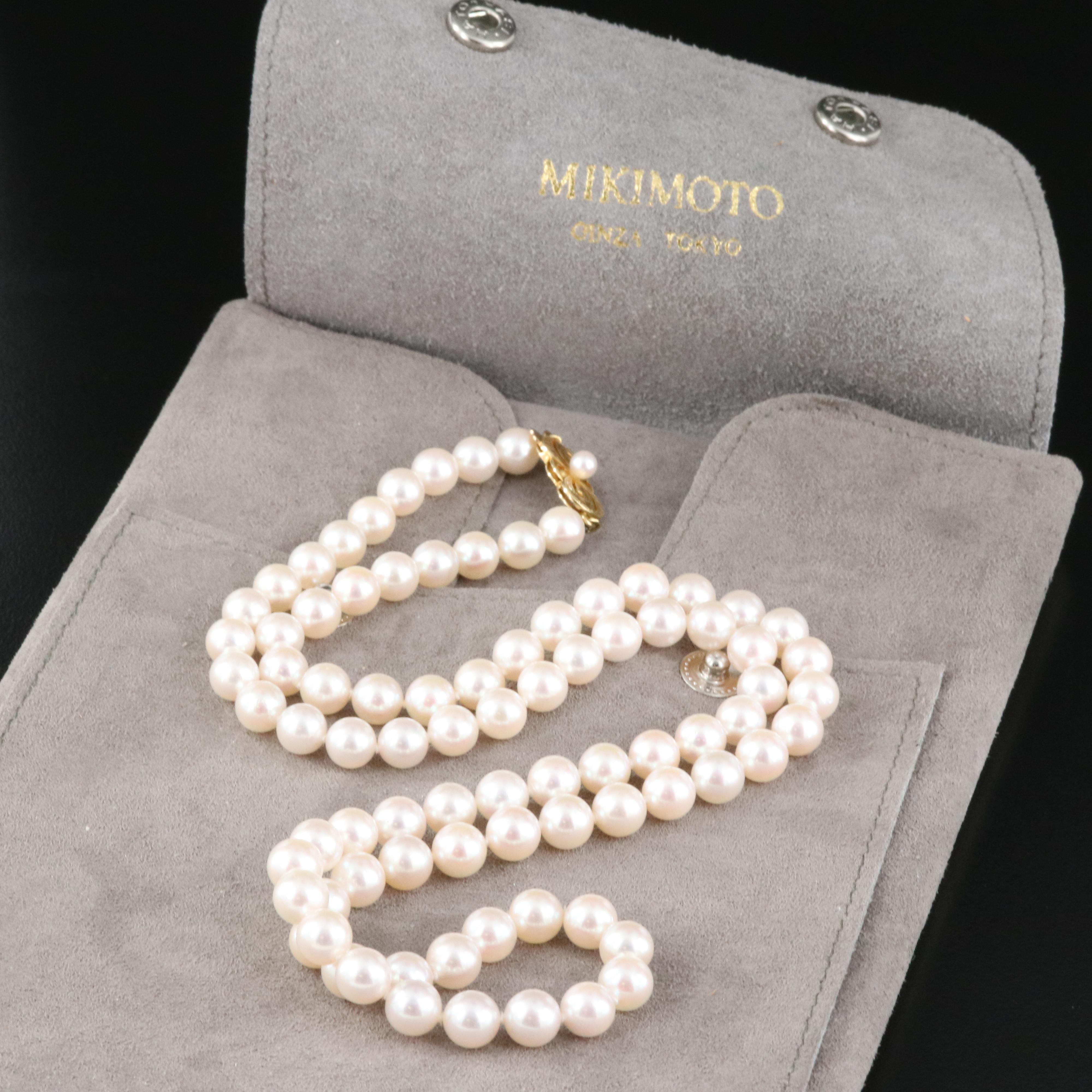 Mikimoto Pearl Necklace with 18K Clasp