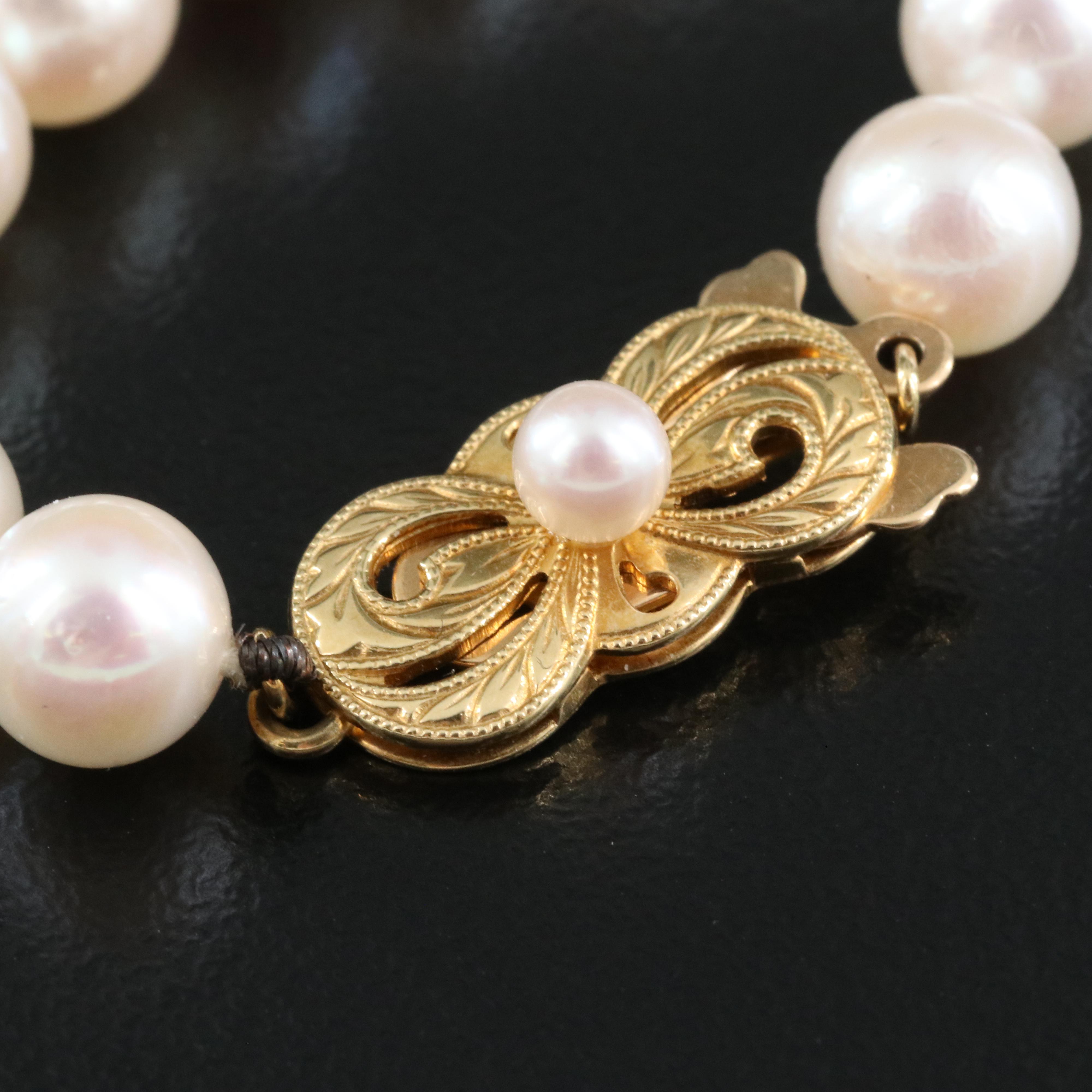 Mikimoto Pearl Necklace with 18K Clasp