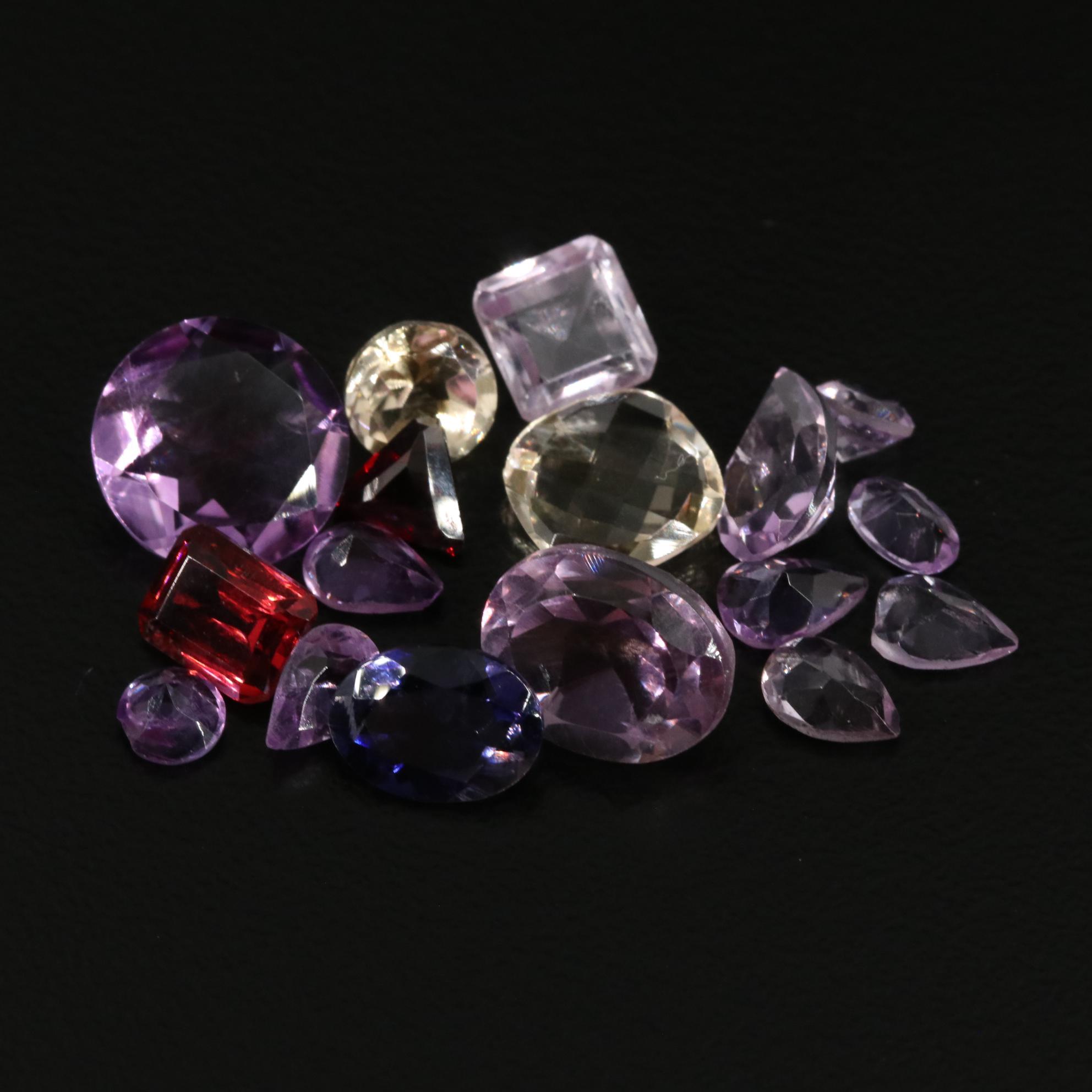 Loose 15.15 CTW Amethyst, Citrine, Garnet, and Others Lot