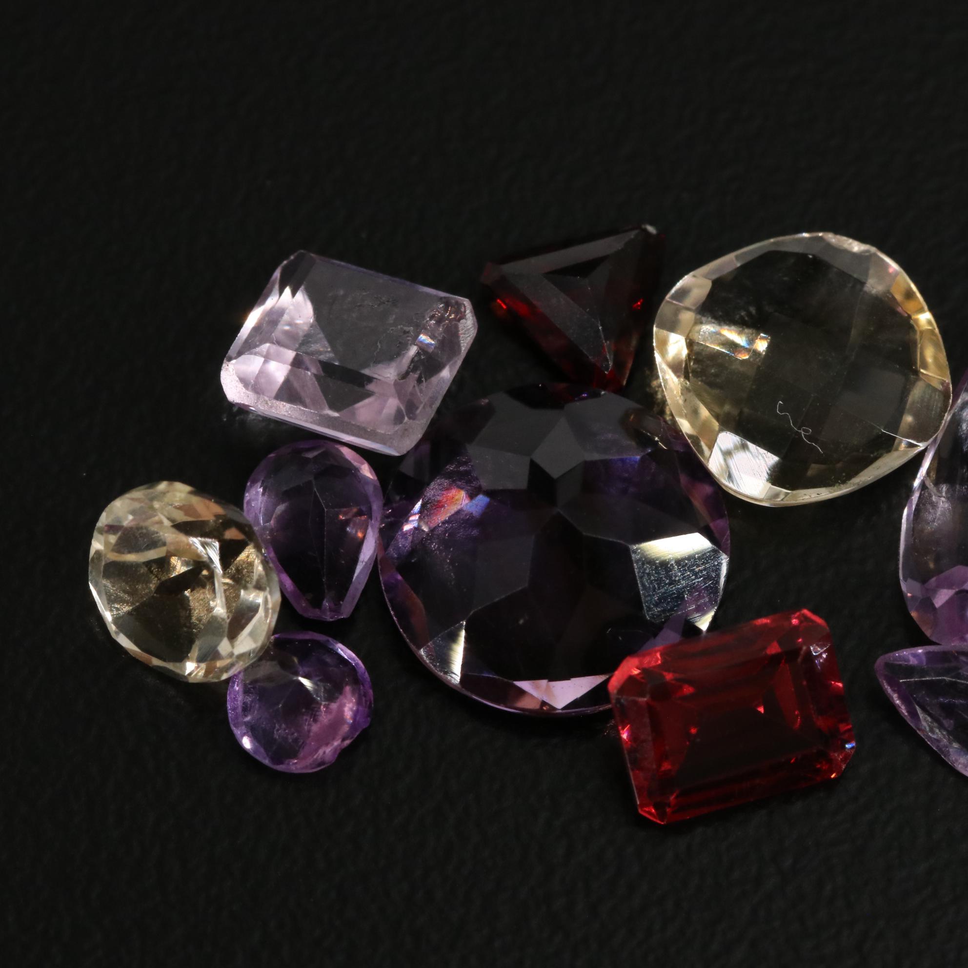 Loose 15.15 CTW Amethyst, Citrine, Garnet, and Others Lot