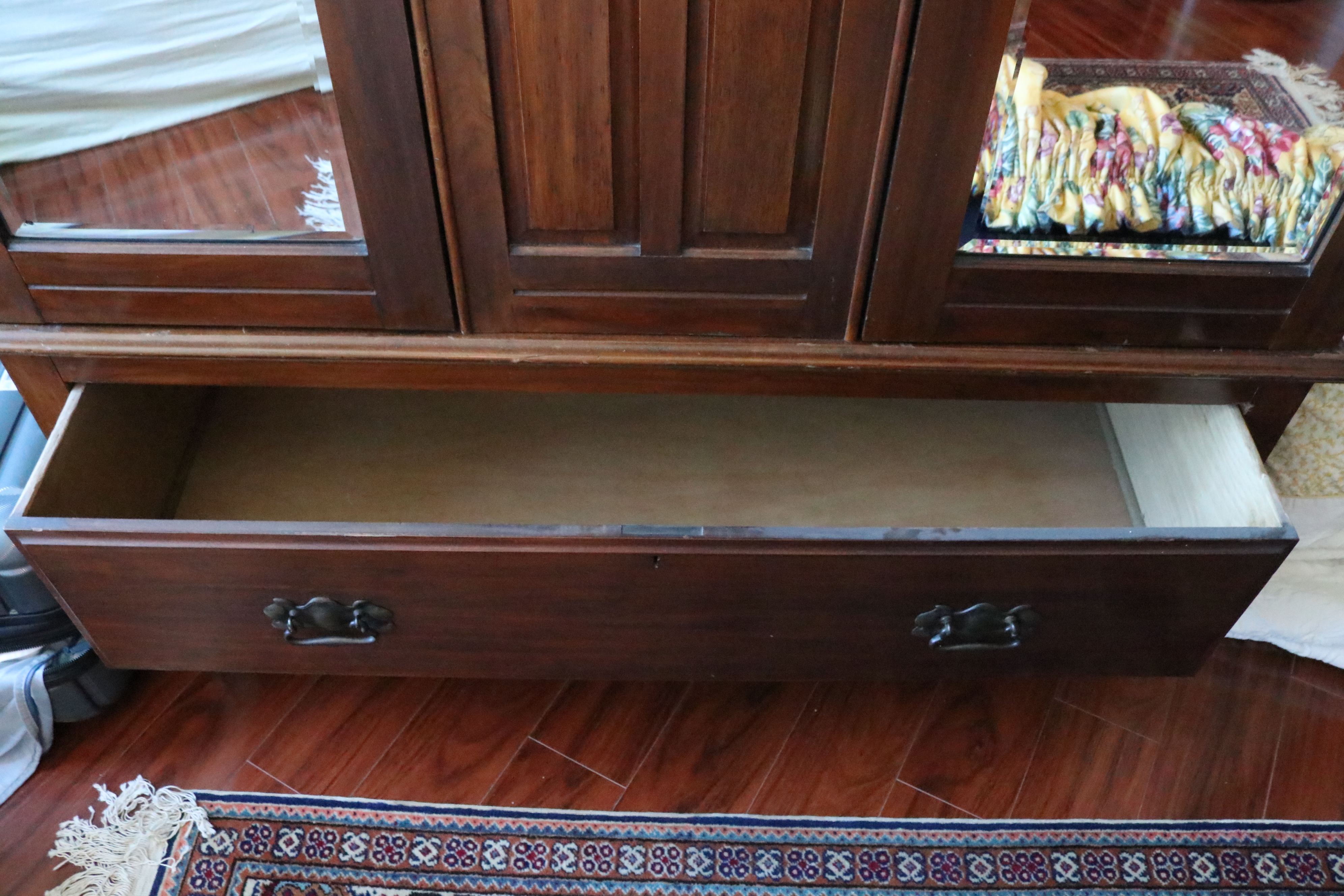 English Walnut Wardrobe, Early 20th Century